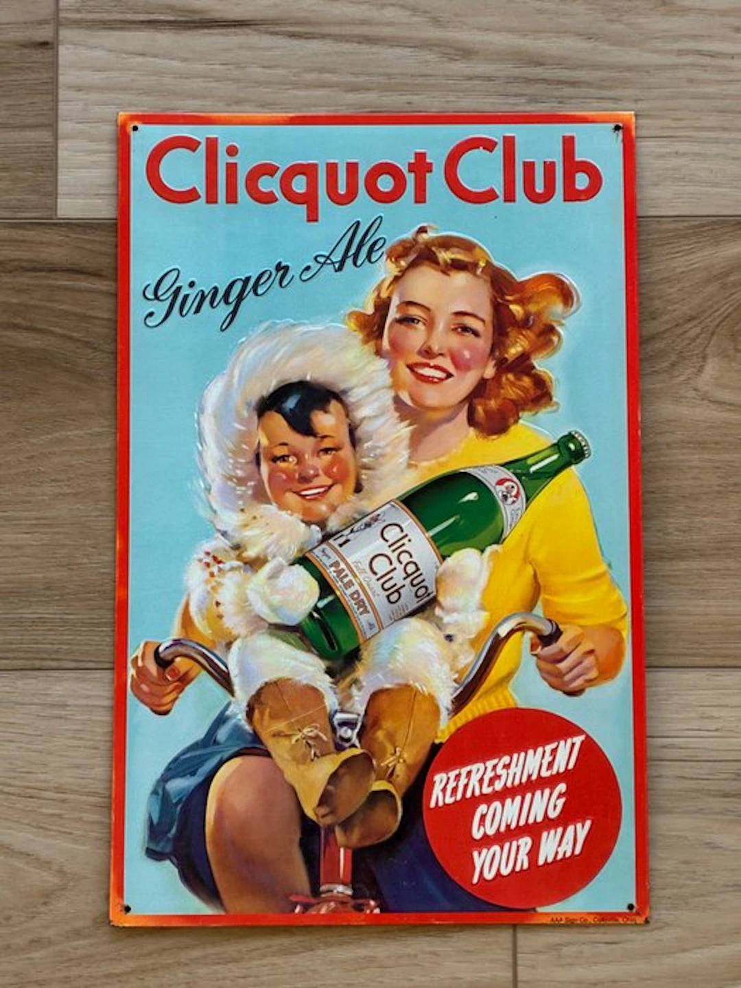 Clicquot Club - AAA Sign Co. Coitsville, Ohio - Plaque - Metal