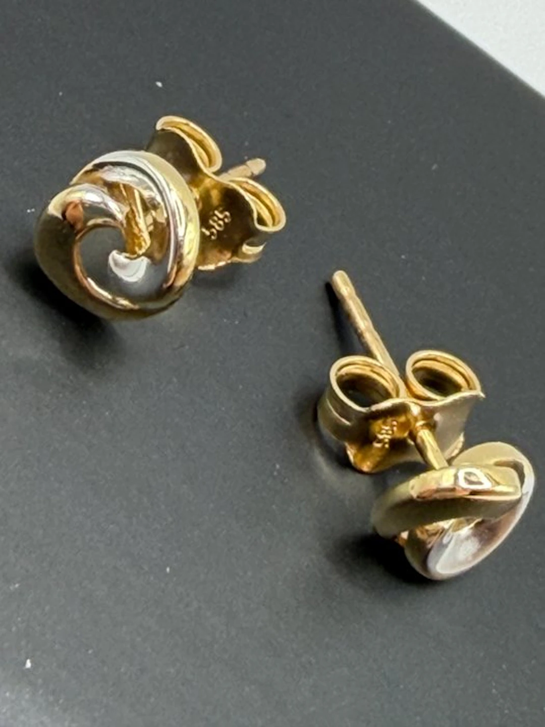 No reserve price - Earrings - 14 kt. Yellow gold, White gold