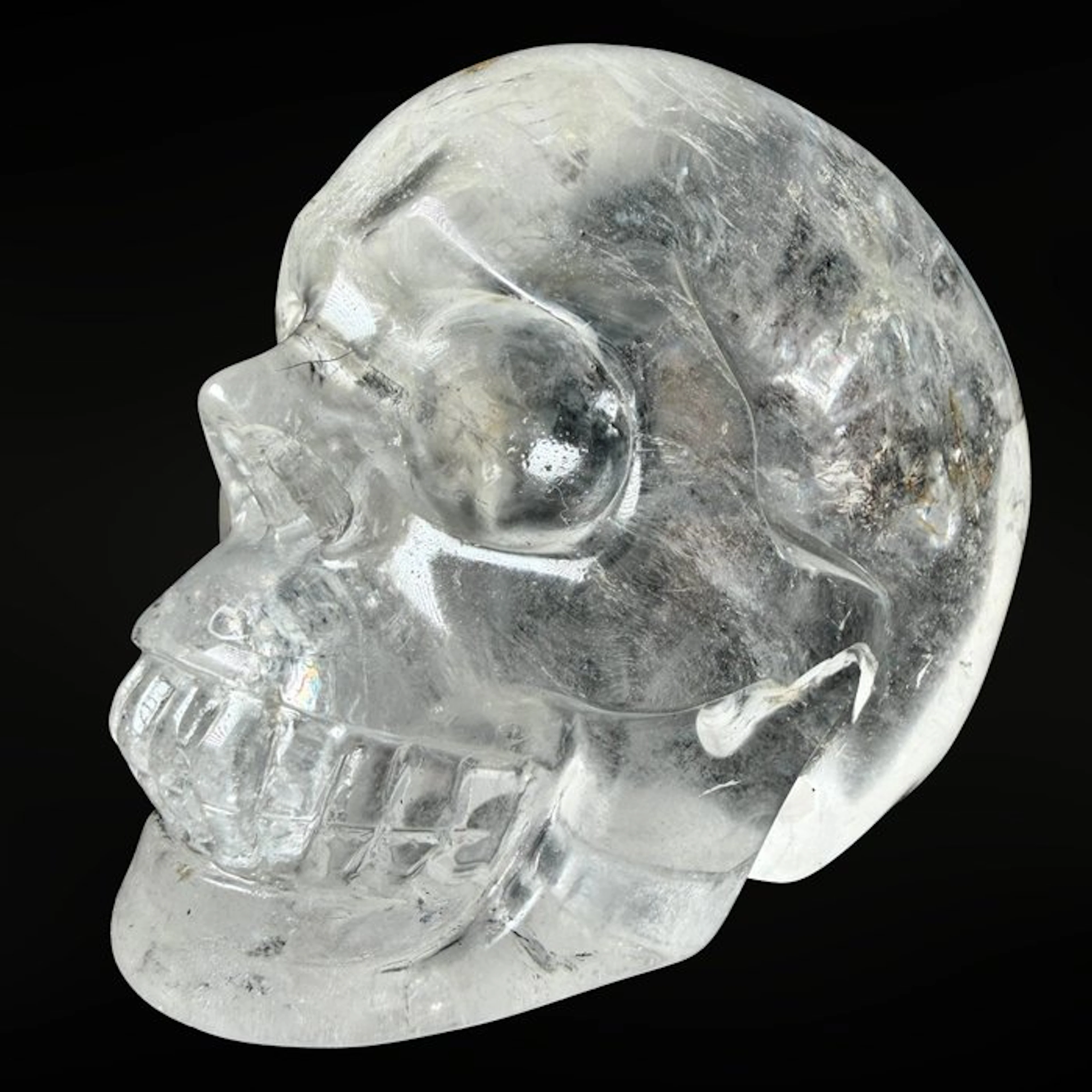 Quartz Garden Skull - Premium Carving - Height: 70 mm...