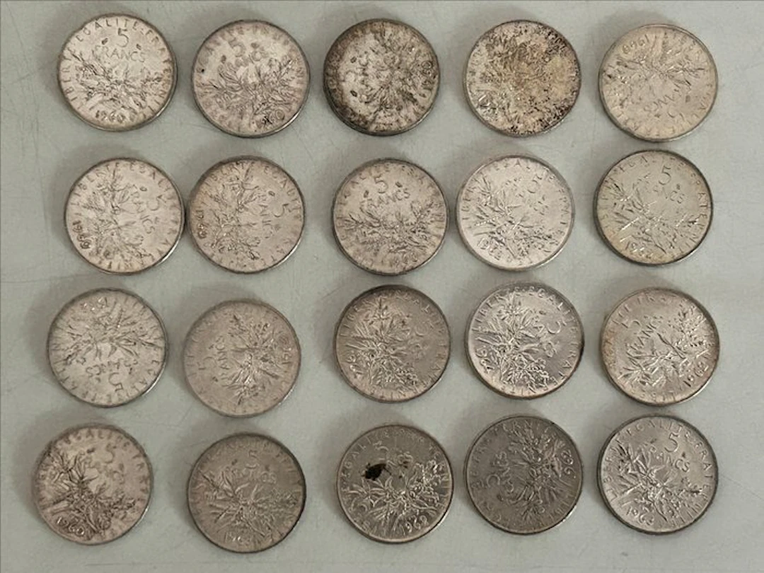 France. 5 Francs 1960/1964 Semeuse (lot de 20 monnaies en...