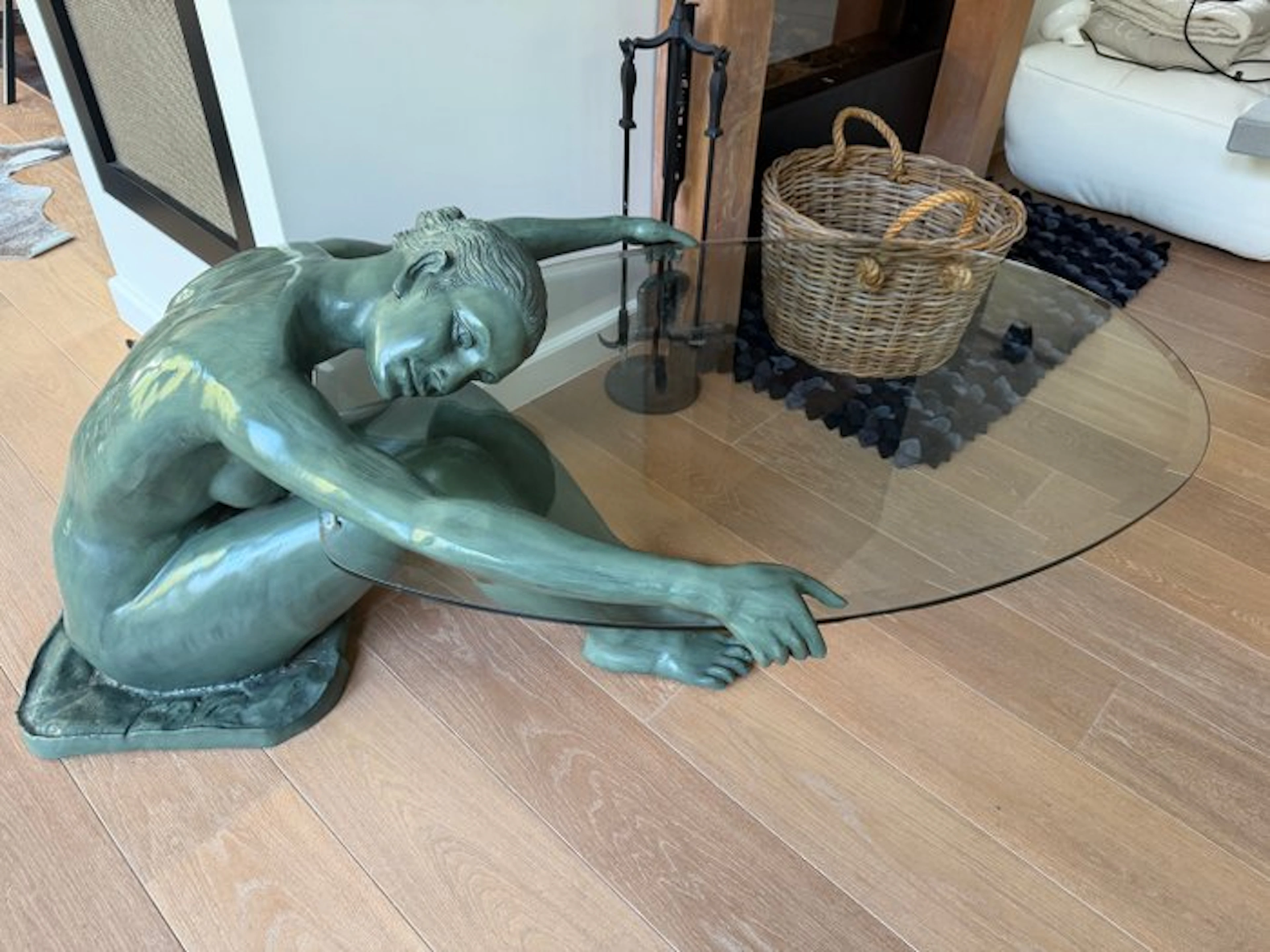 Coffee table - Glass, Bronze - Bronze coffee table