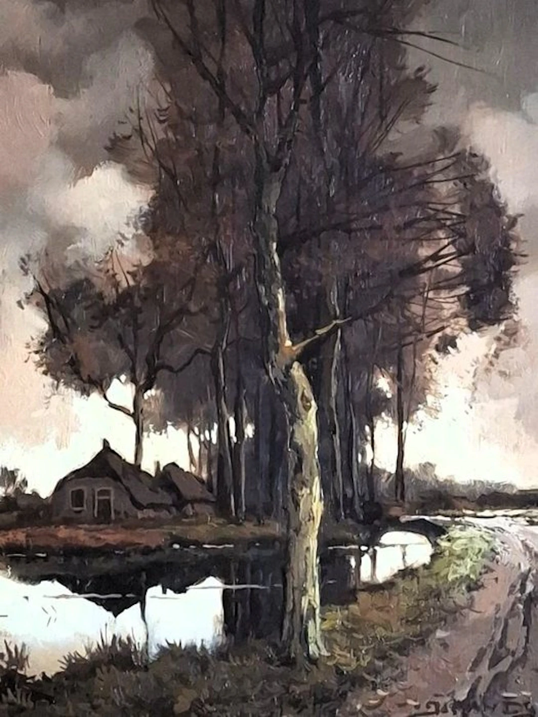 Jos van Dijk (1913-1998) - Boerderij in de polder