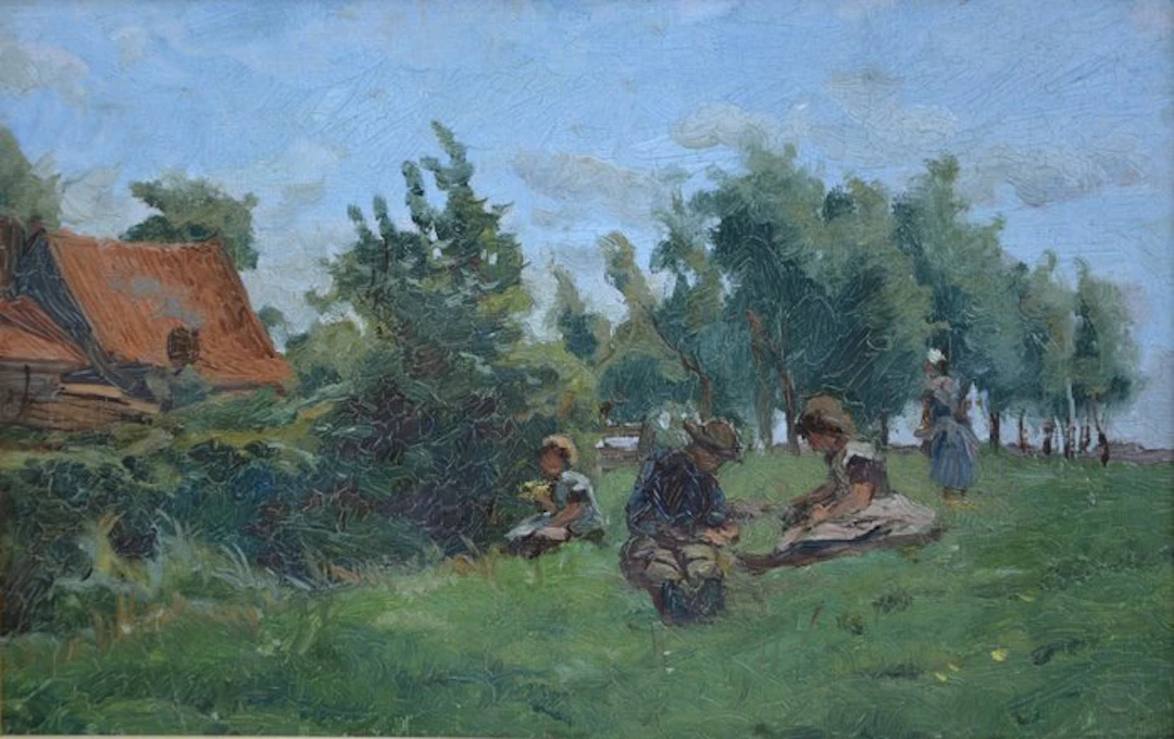 Willem de Zwart (toegeschreven aan) - Parkgezicht met kinderen