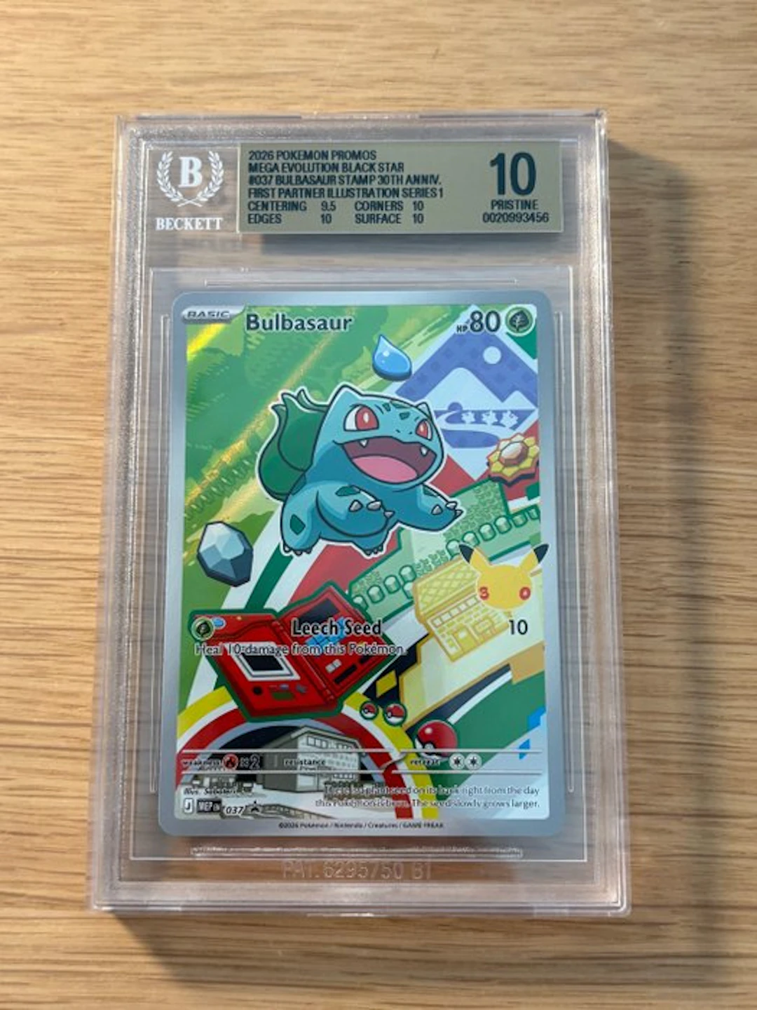 Pokémon - 1 Graded card - Bulbasaur Promo card, Foil, Full art - Beckett 10