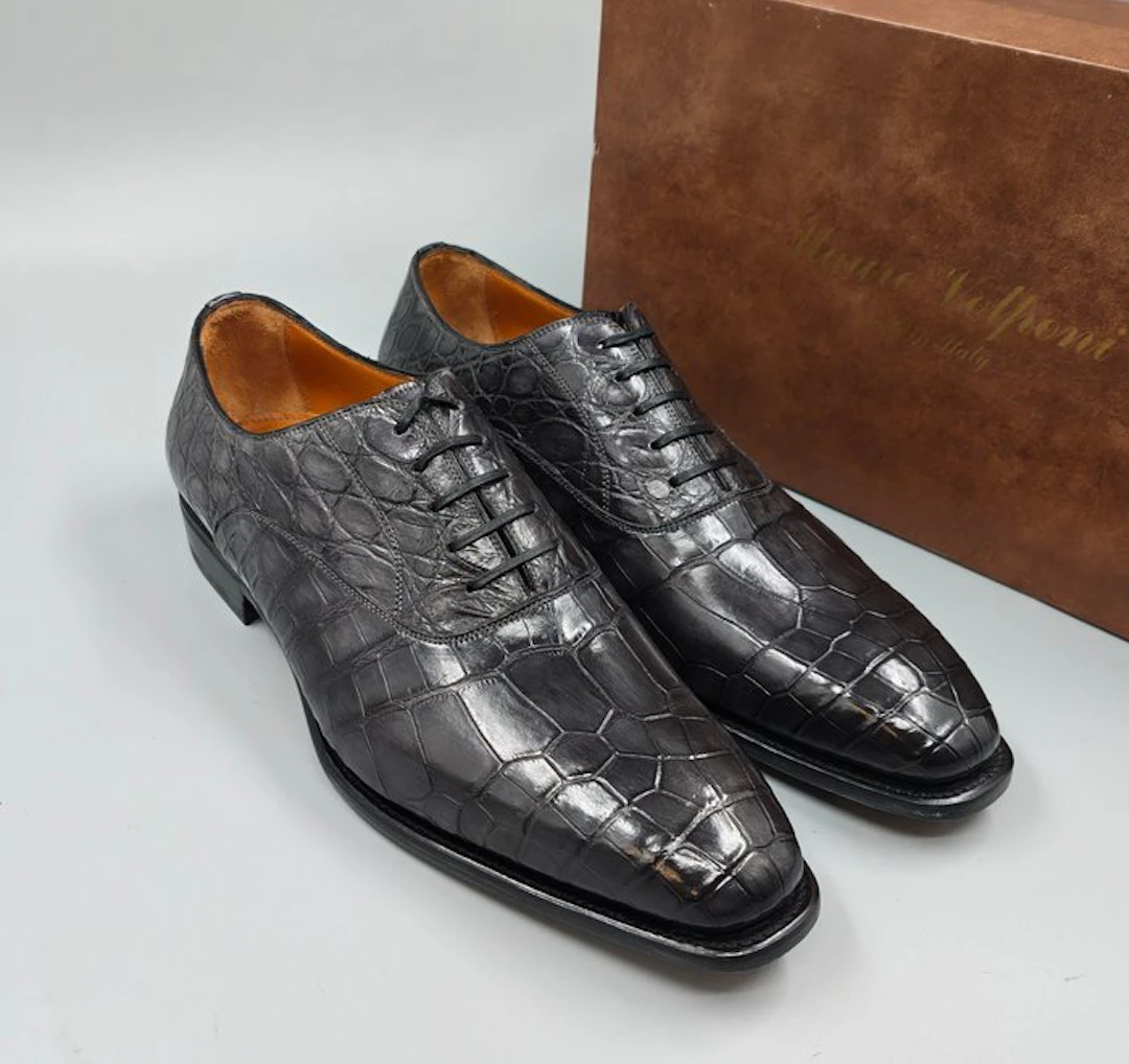 Mauro Volponi-9.5UK-Crocodile Oxfords - Lace-up shoes...