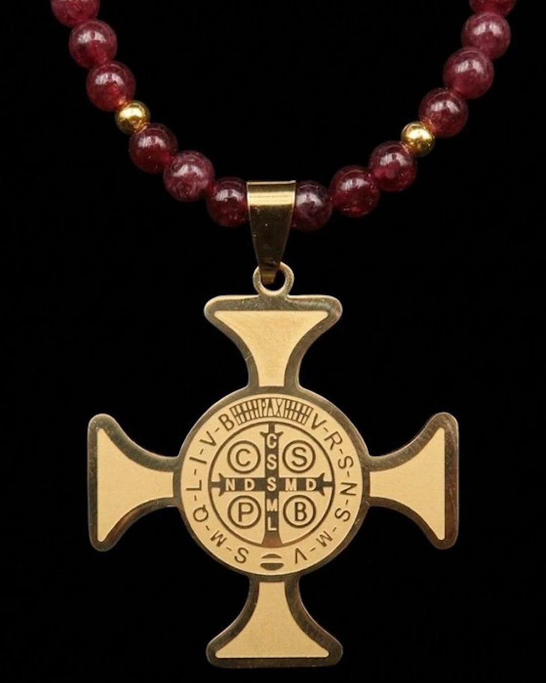 The Exorcism Weapon – Saint Benedict’s Cross – Garnet –...