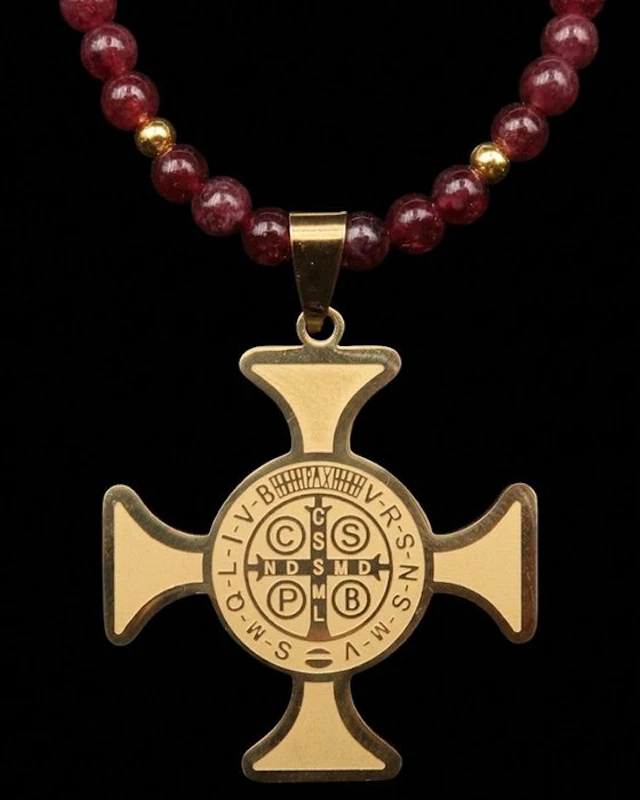 The Exorcism Weapon – Saint Benedict’s Cross – Garnet –...