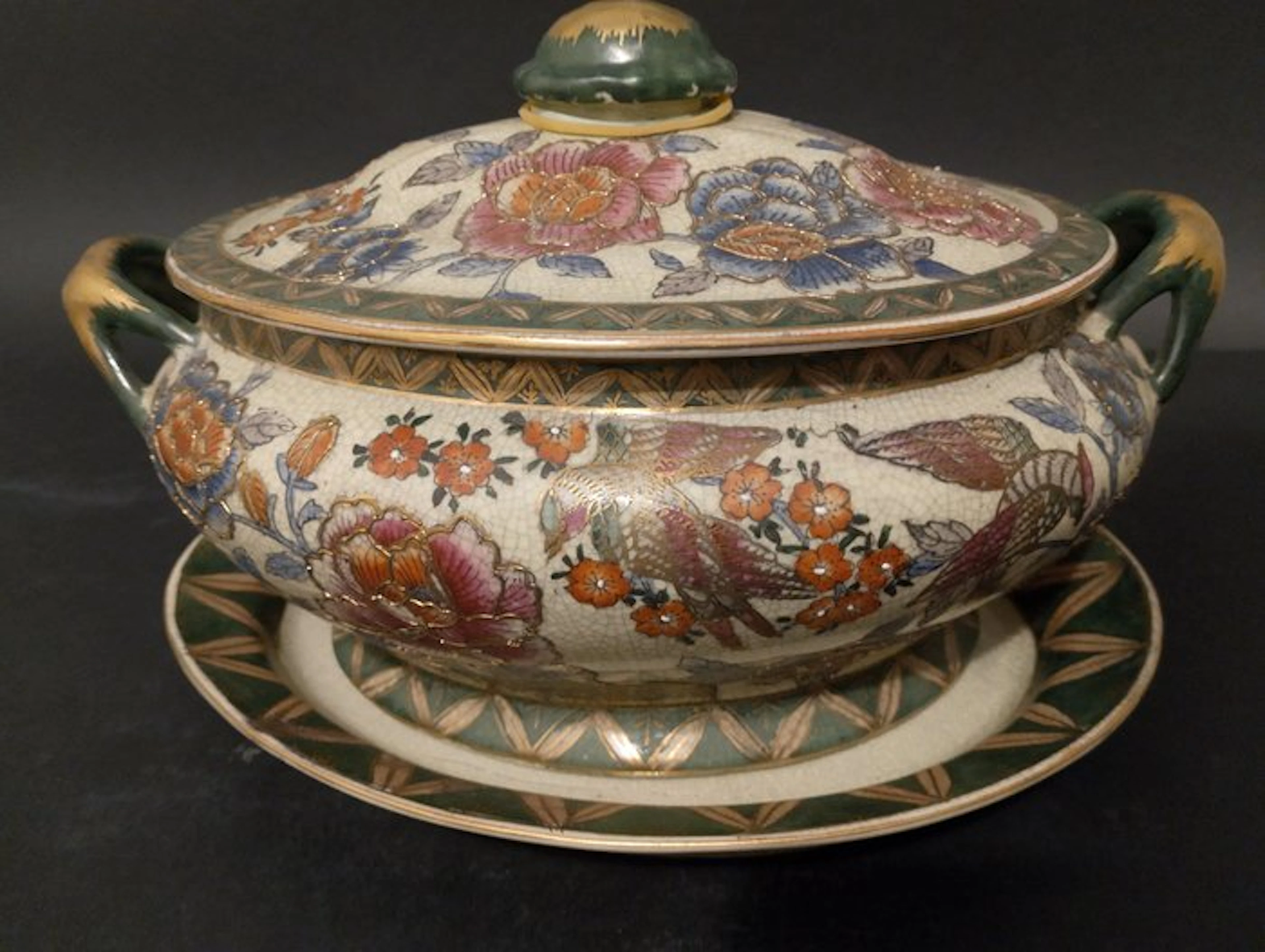 Satsuma - Tureen - Satsuma - Porcelain, Enamel, crackled - Satsuma hand painted
