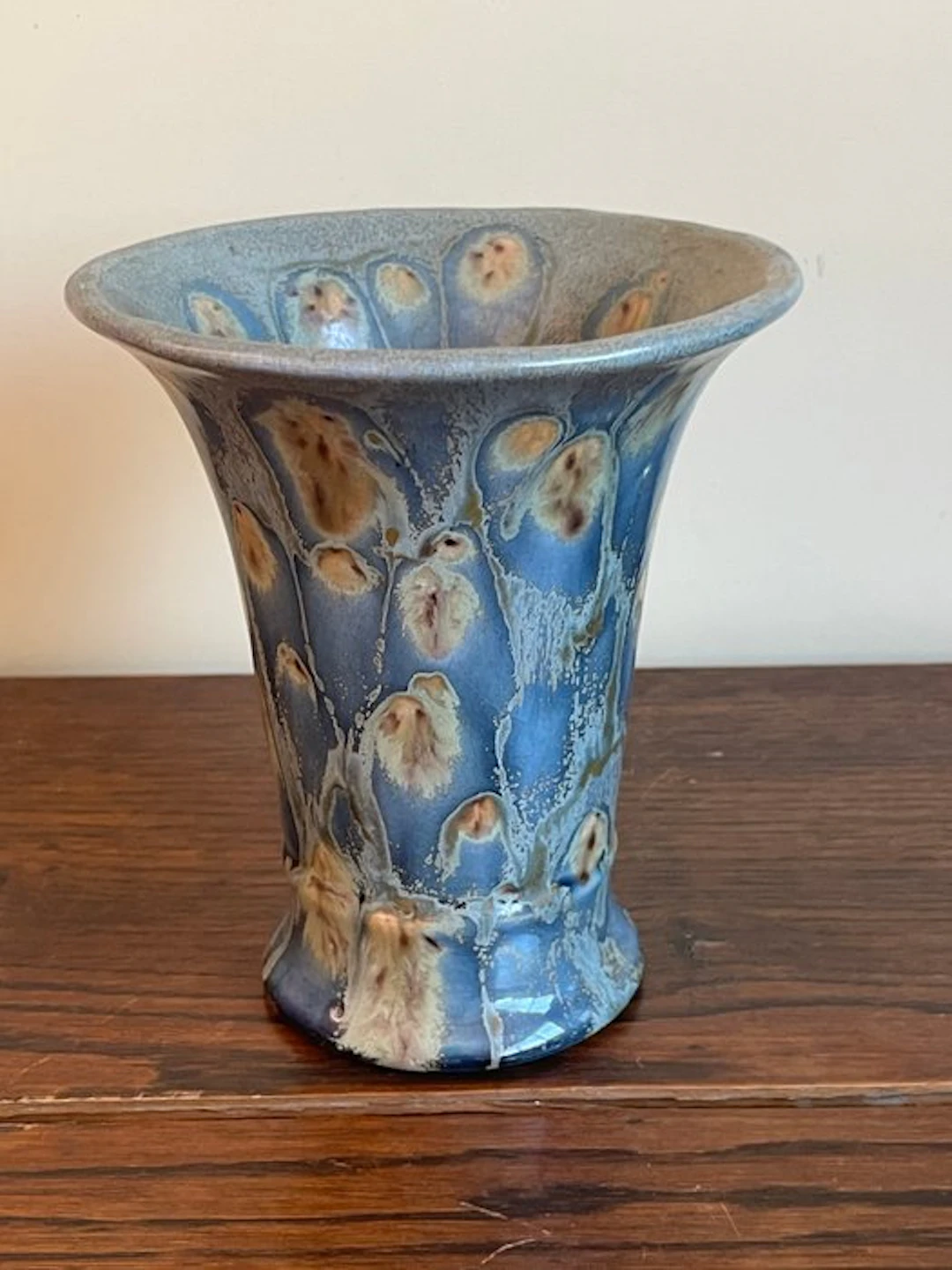 Vase trompette en céramique d'art cristalline - Maurice...