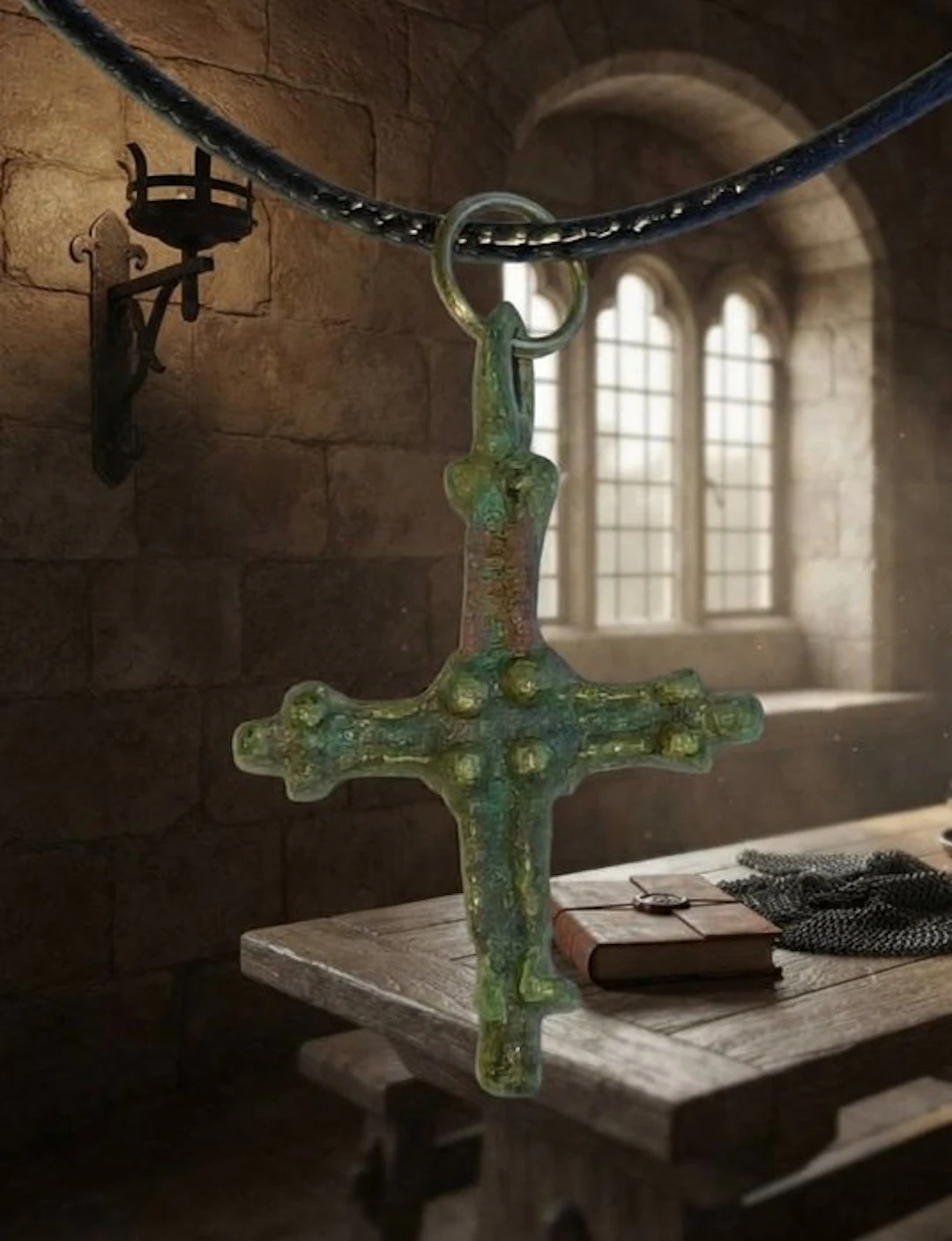 Medieval Bronze pectoral cross.Excellent condition. (No reserve price)