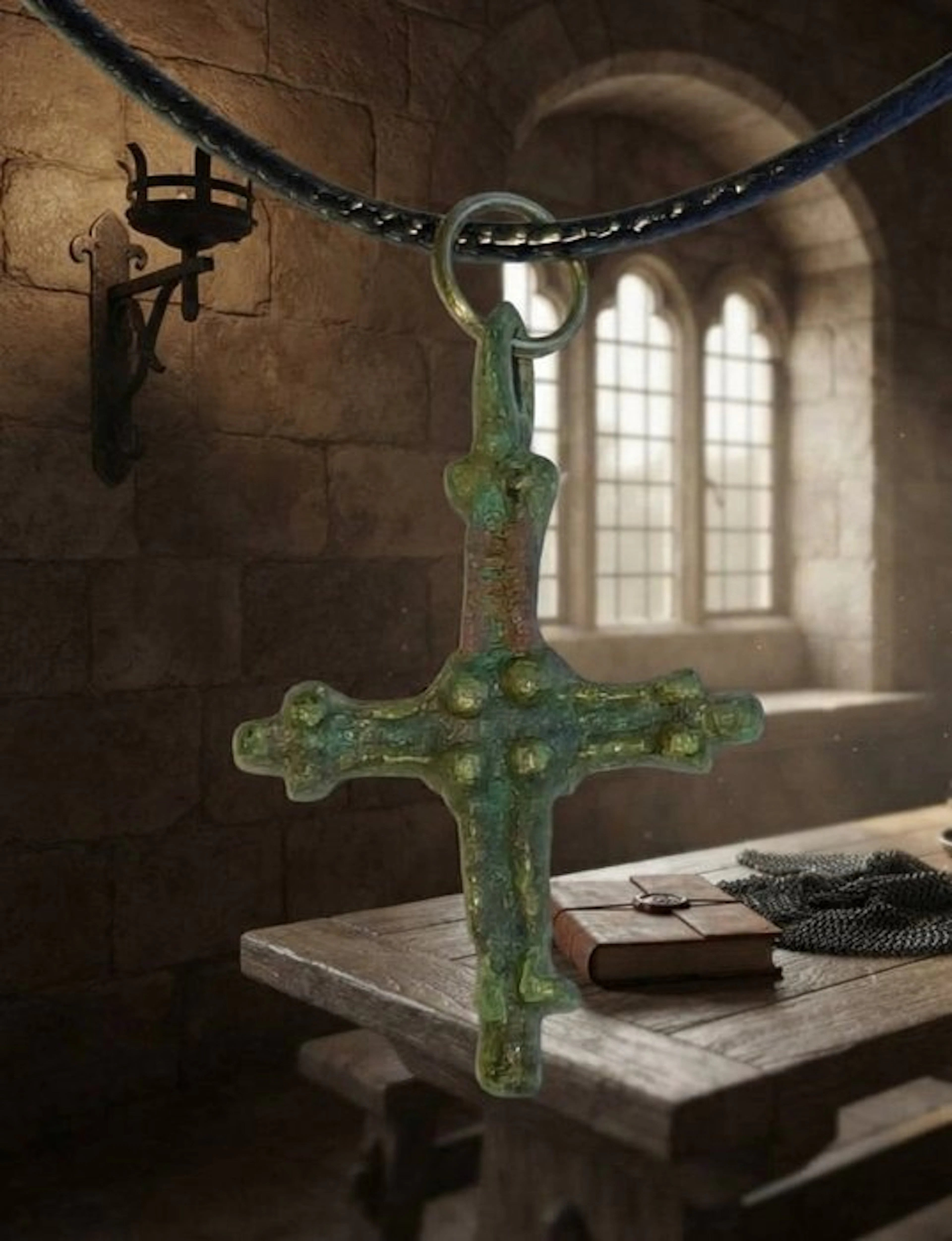 Medieval Bronze pectoral cross.Excellent condition. (No reserve price)
