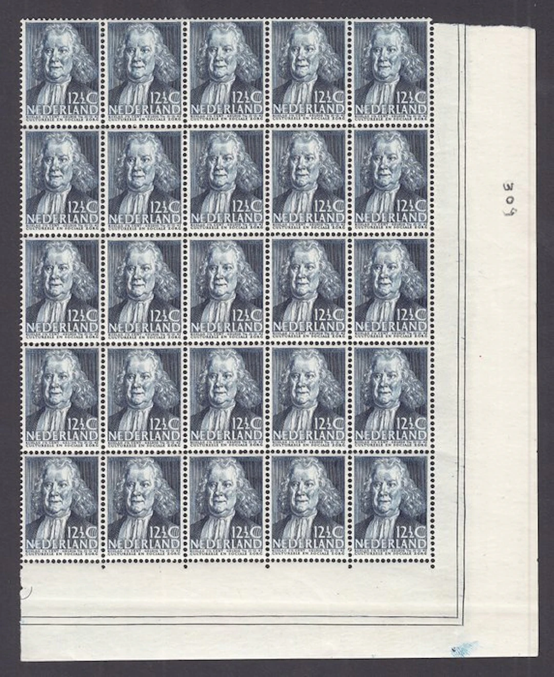Netherlands 1938 - Summer stamps, in a corner block of 25 stamps. - NVPH 309