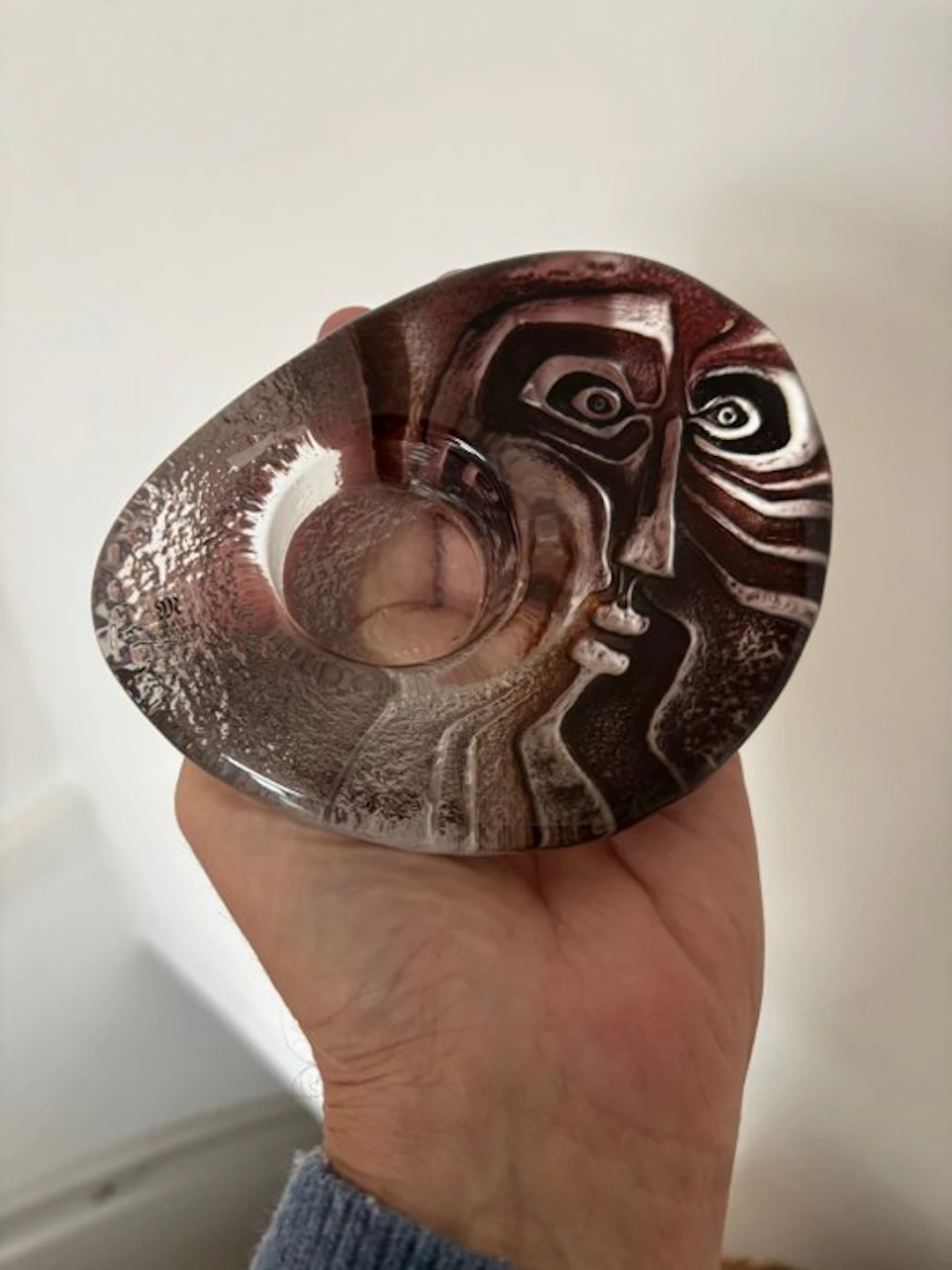Sculpture, Mask - 4.5 cm - Glass