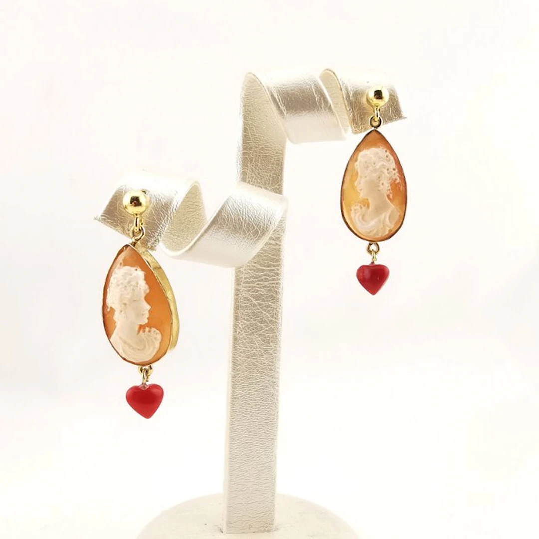 Coral - Sterling Silver 925 - Earrings - handmade