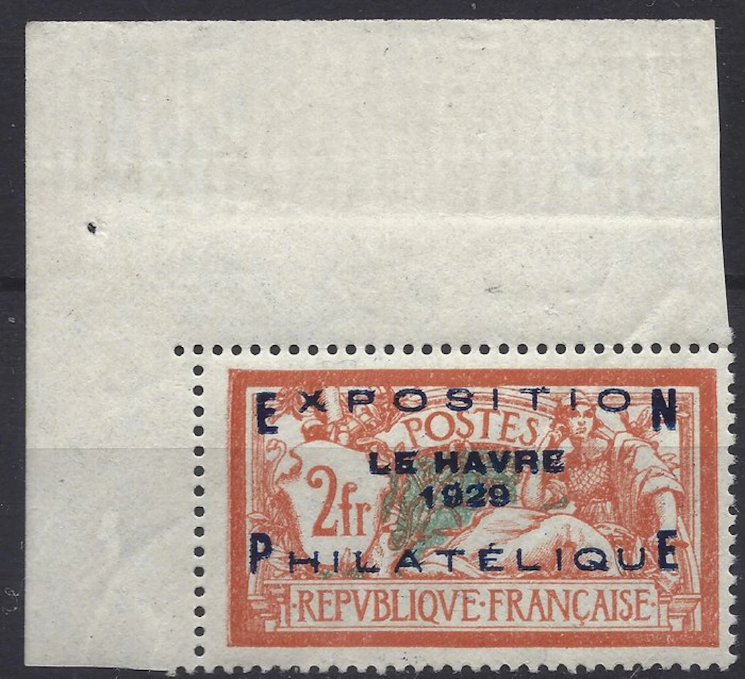 France 1929 - Le Havre Philatelic Exhibition - Margin of...