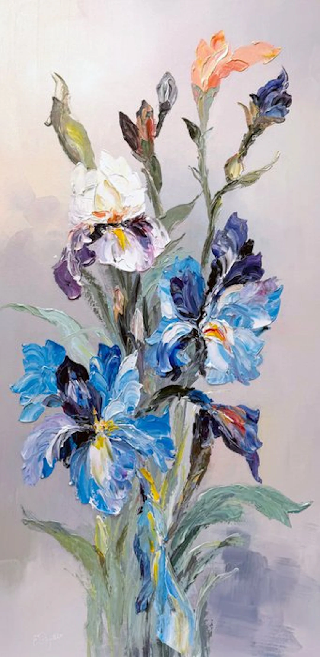 Ekaterina Dzuba (1982) - Les Iris _ 140x70cm.