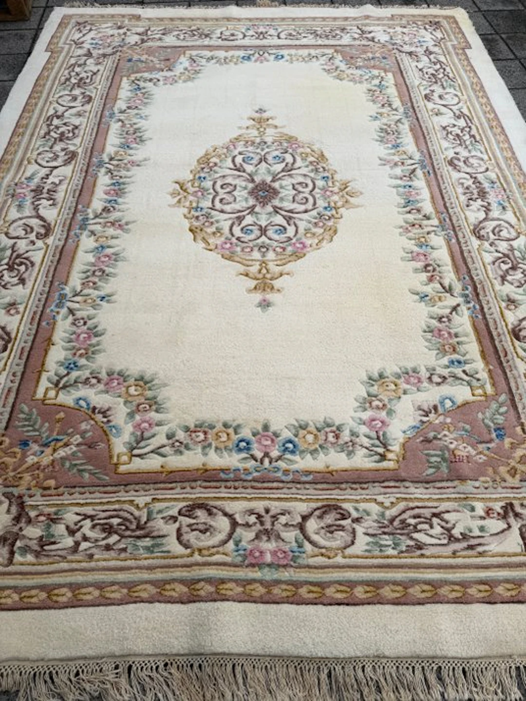 Aubusson rug - cleaned - hand-knotted - wool - Carpet - 342 cm - 252 cm