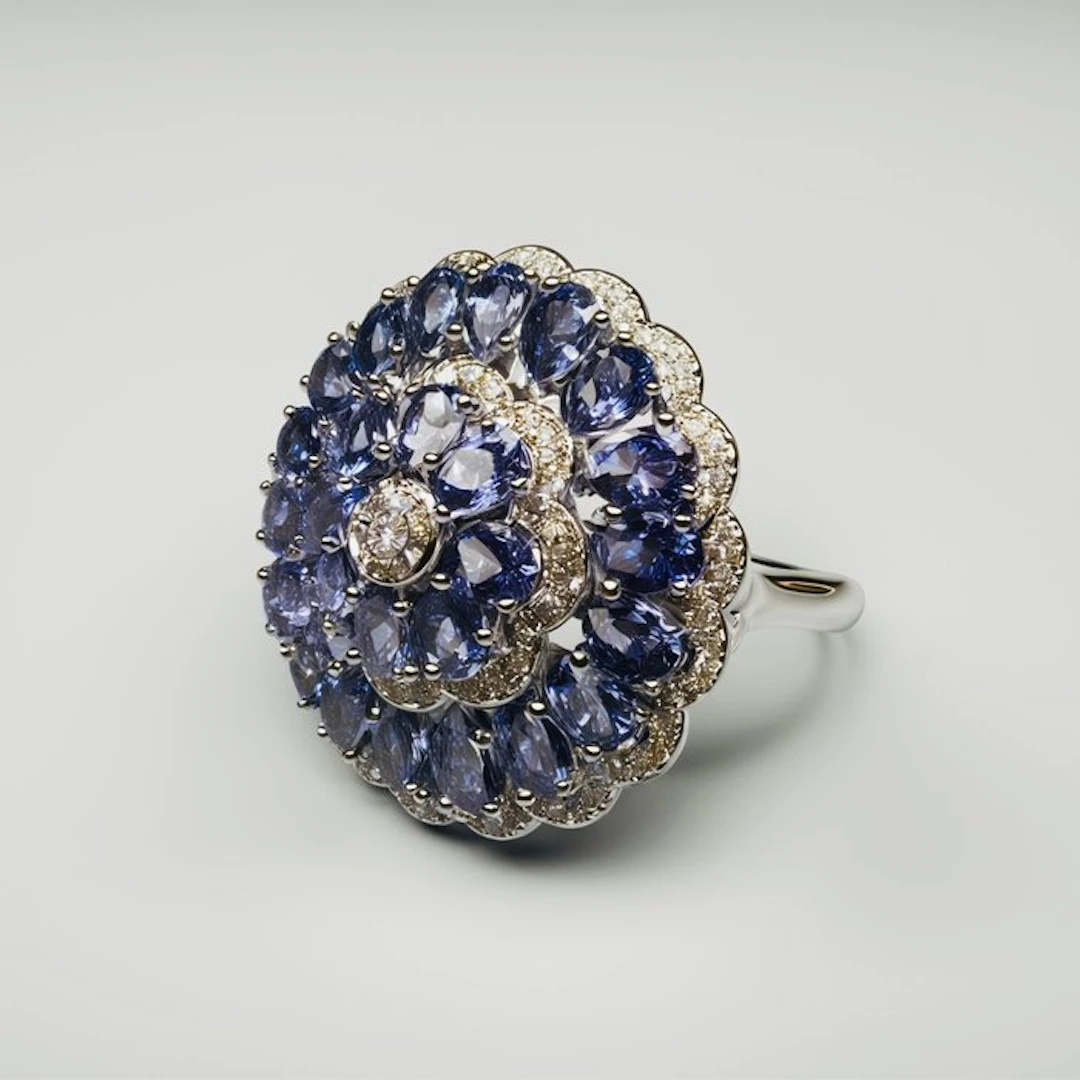 No reserve price - Ring 18K Gold Plated 925 Sterling...