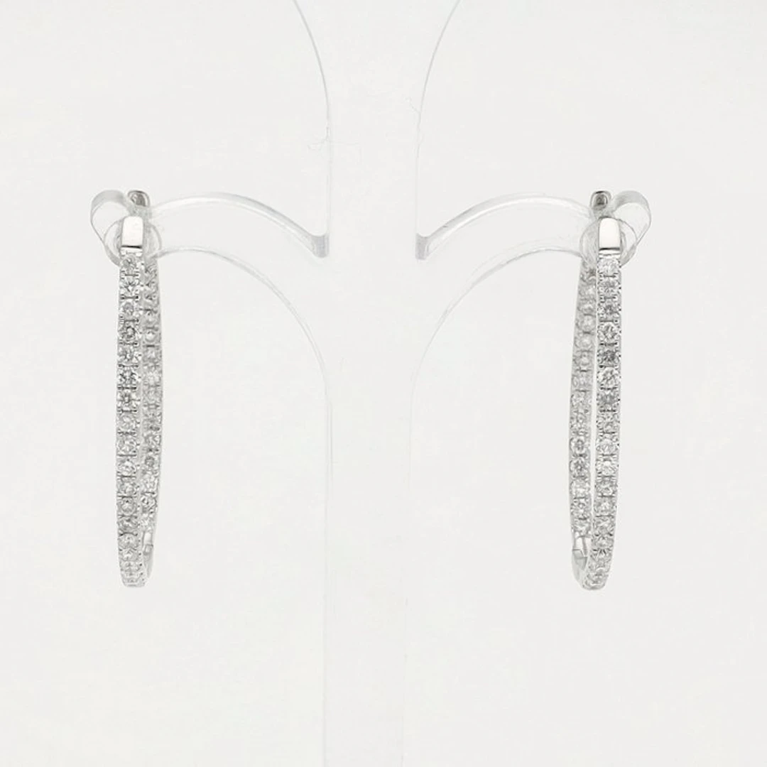 Earrings - 18 kt. White gold - Brilliant-cut diamond.