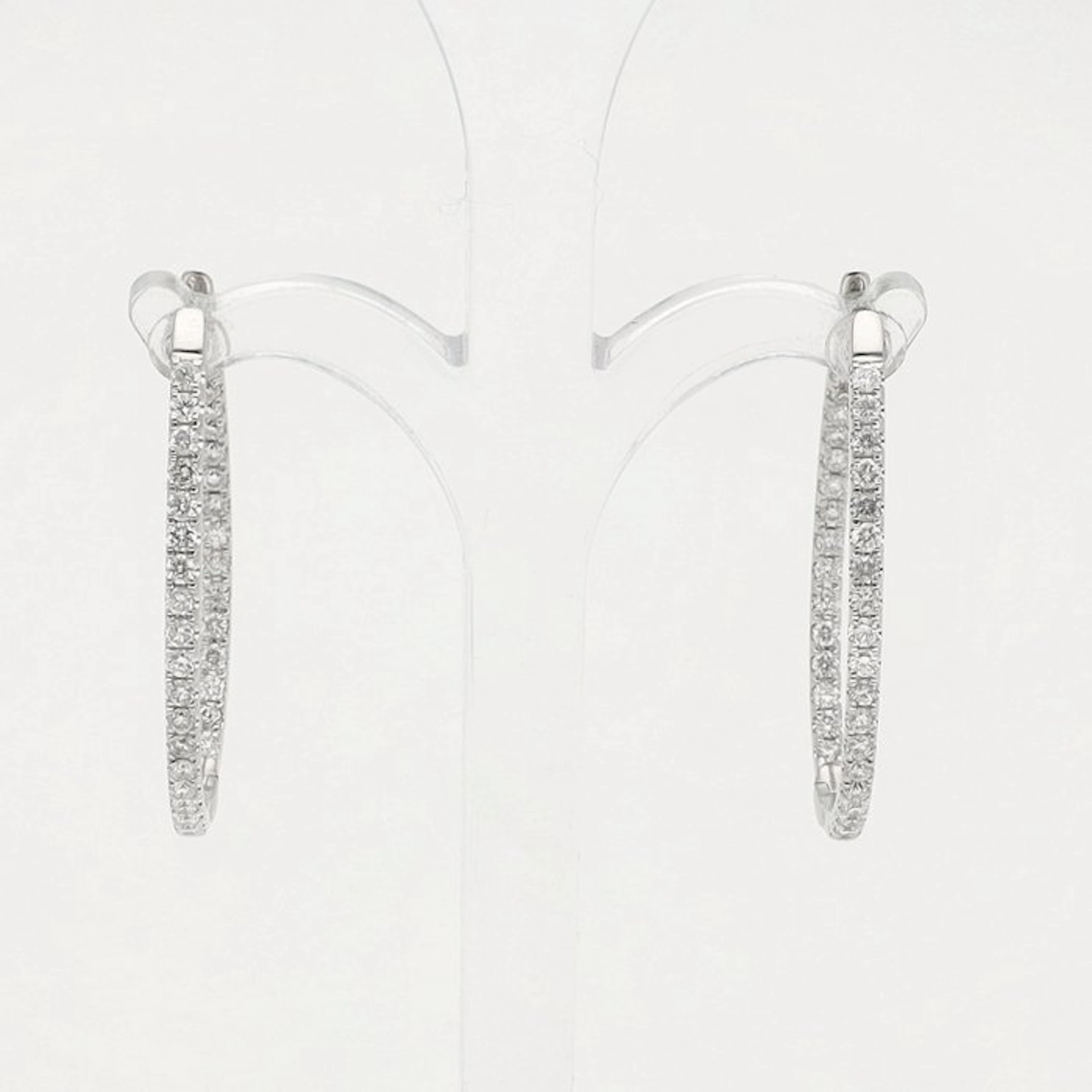 Earrings - 18 kt. White gold - Brilliant-cut diamond.