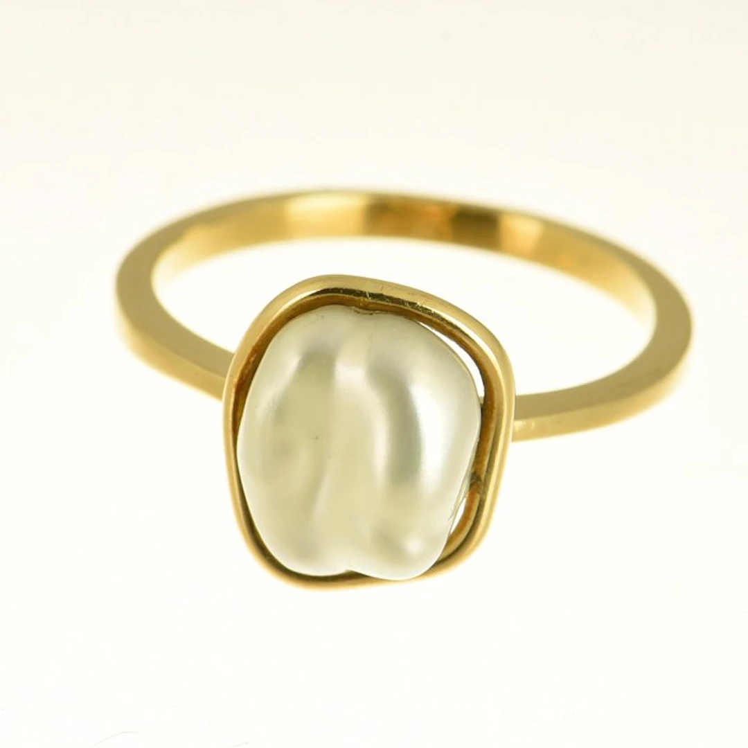 Ring - 18 kt. Yellow gold Pearl