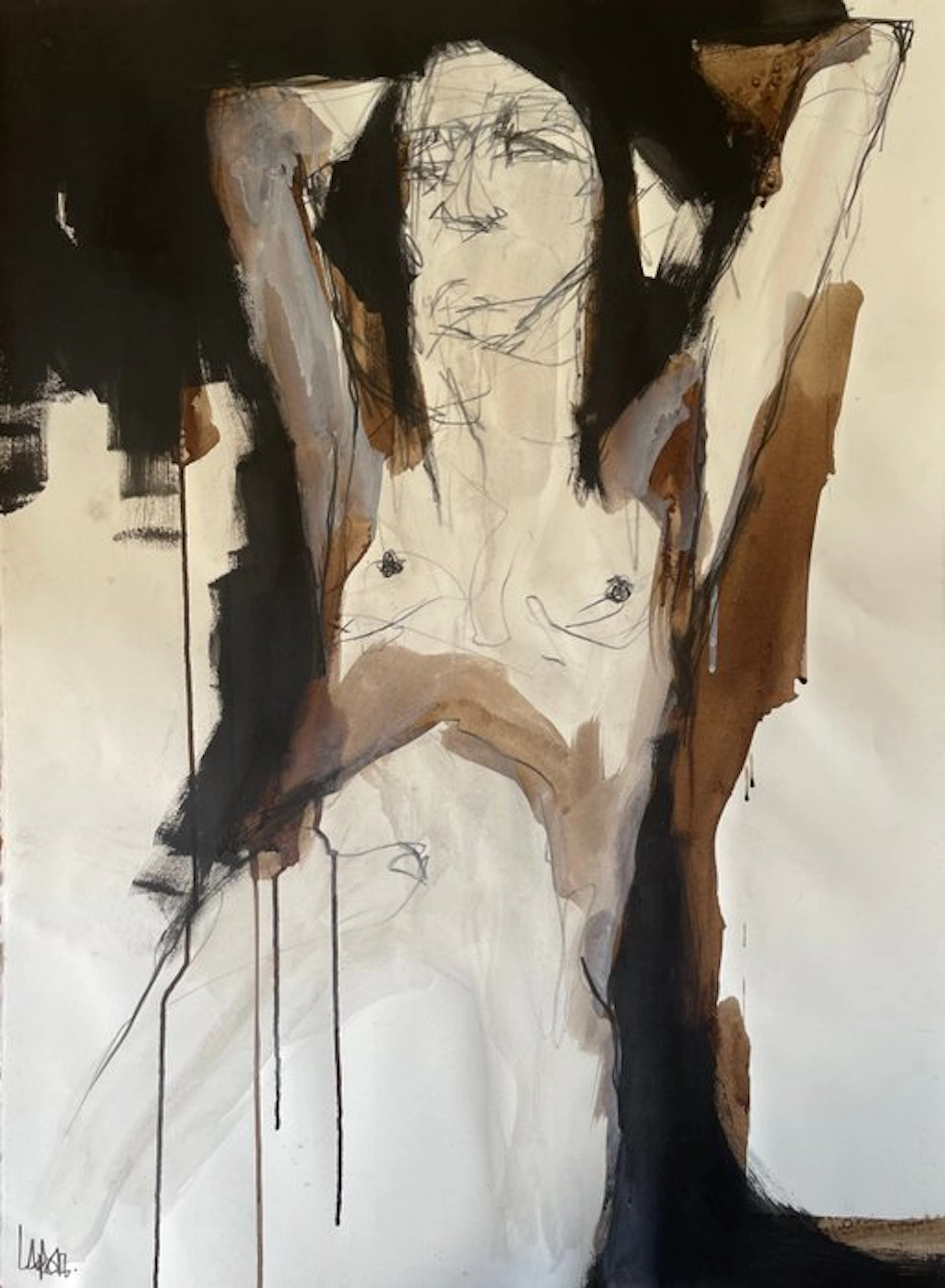 Laurent Anastay Ponsolle - Bain de Ténèbres, dessin expressionniste