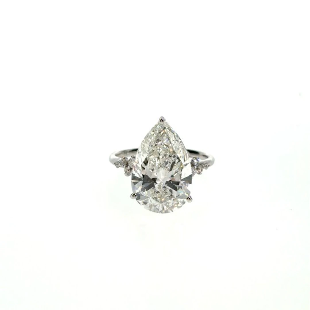 Ring - 14 kt. White gold - 7.21ct. tw. Diamond (Lab-grown) - Diamond