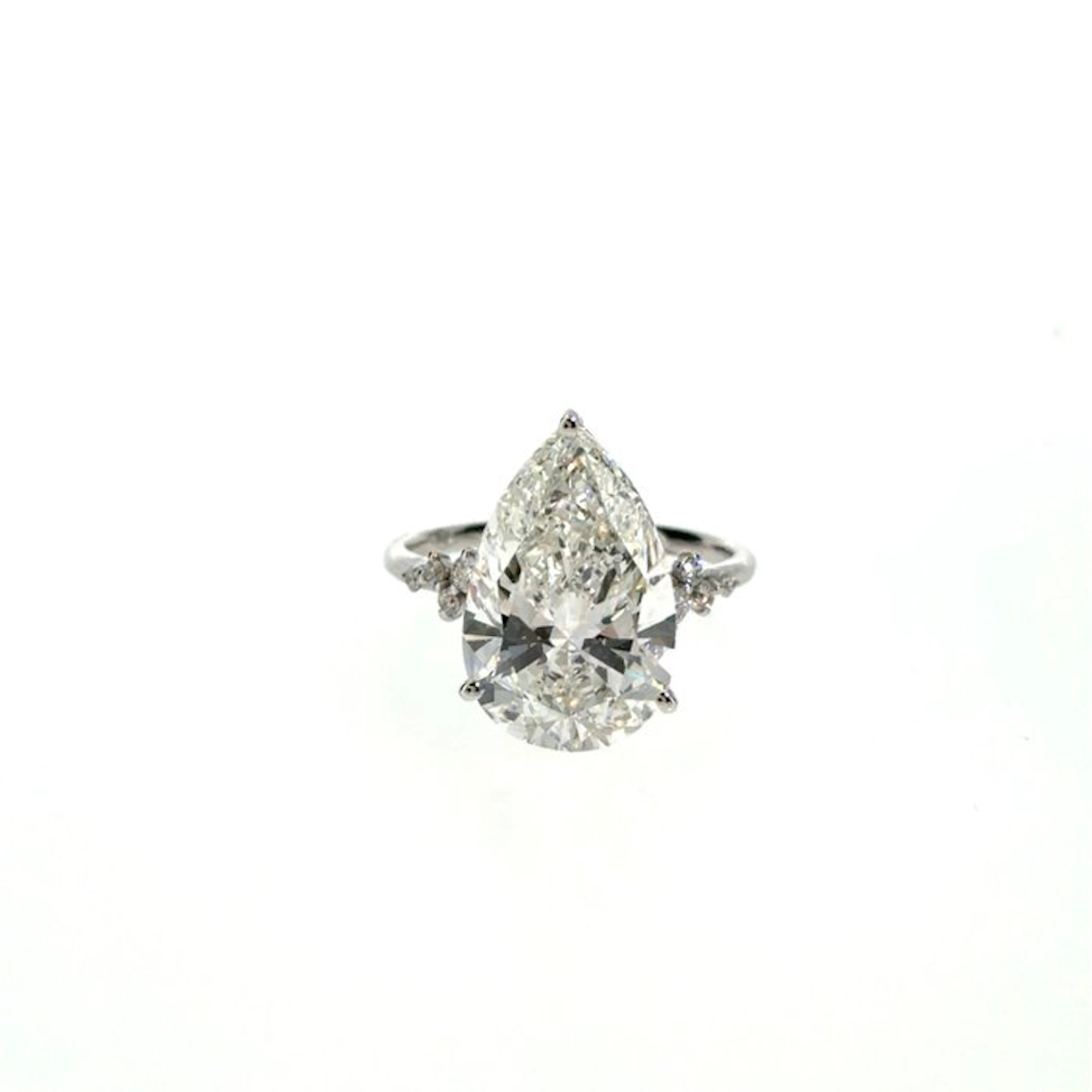 Ring - 14 kt. White gold - 7.21ct. tw. Diamond (Lab-grown) - Diamond