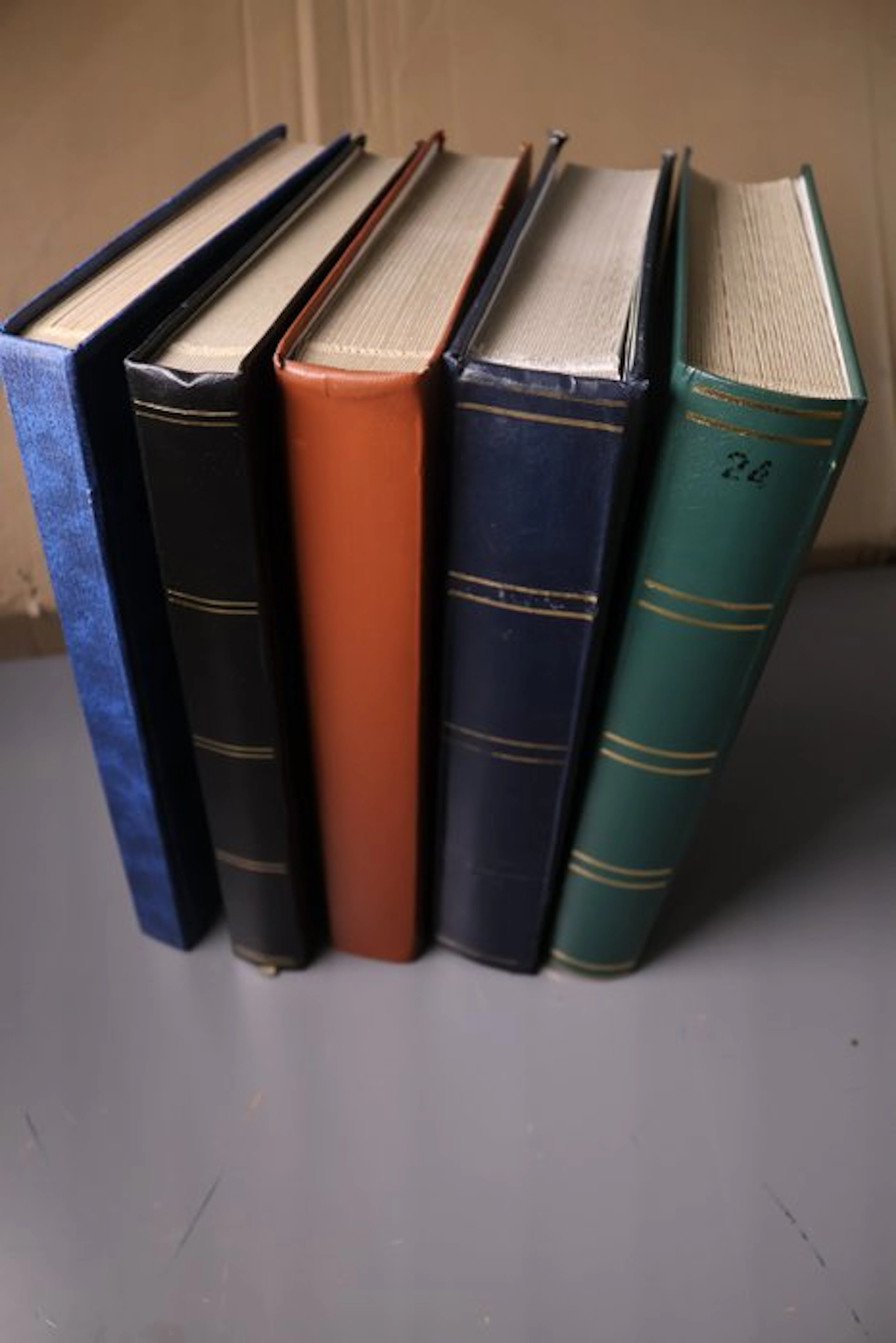 World - 5 blank stock books with white pages