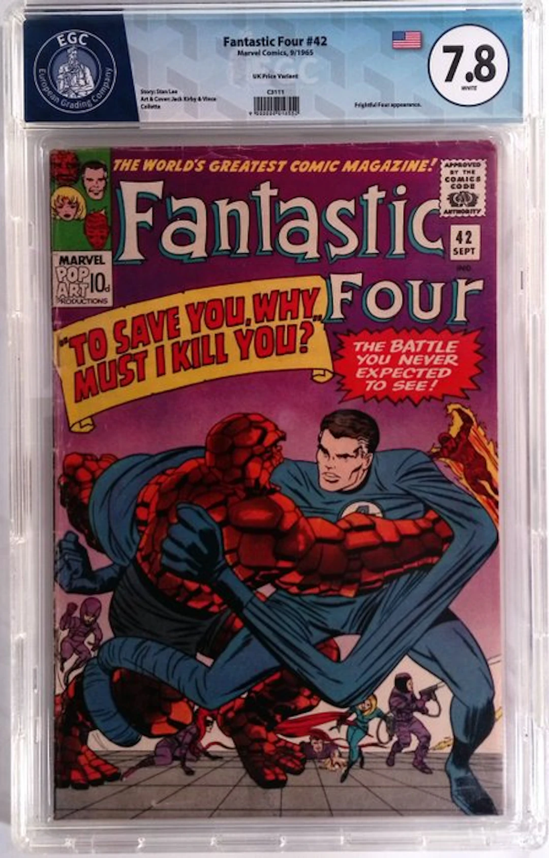 Fantastic Four #42 - UK Price Variant - EGC 7.8 - 1...