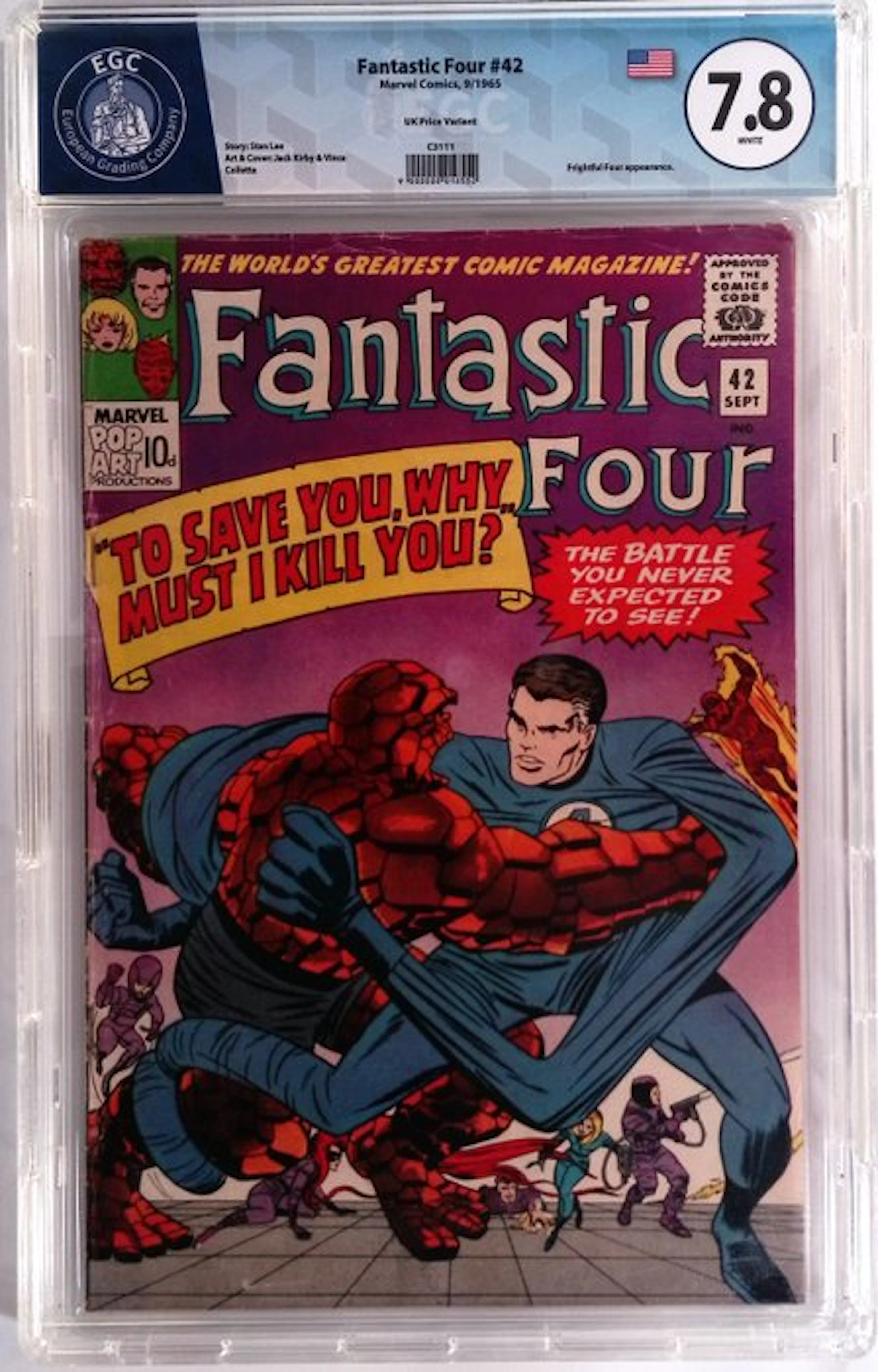 Fantastic Four #42 - UK Price Variant - EGC 7.8 - 1...