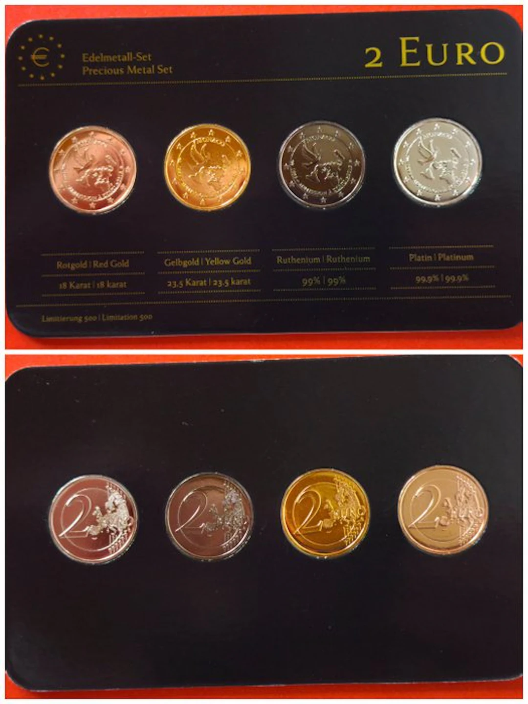 Monaco. 2 Euro 2013 "ONU" (4 coins) - colored by a...