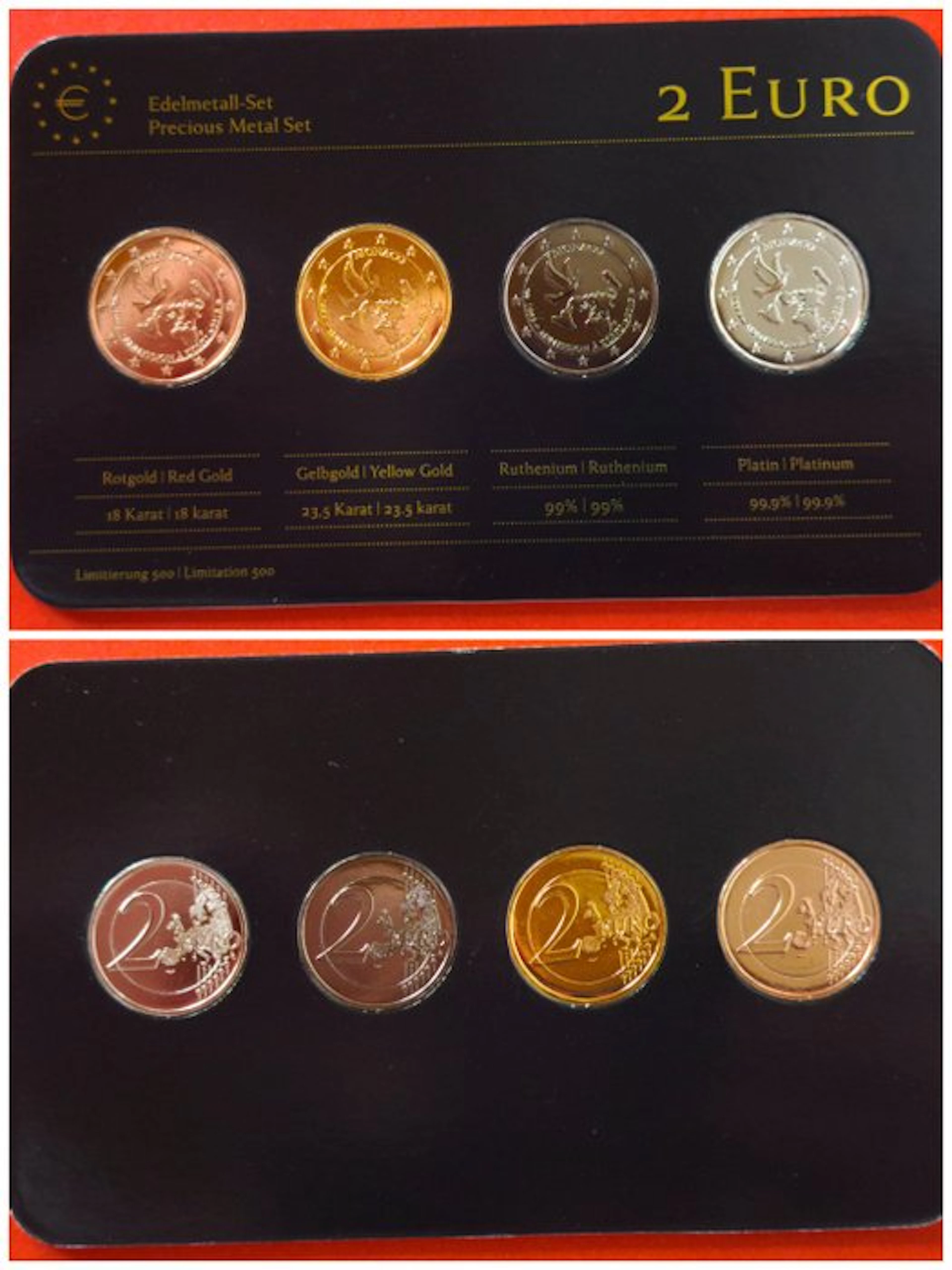 Monaco. 2 Euro 2013 "ONU" (4 coins) - colored by a...
