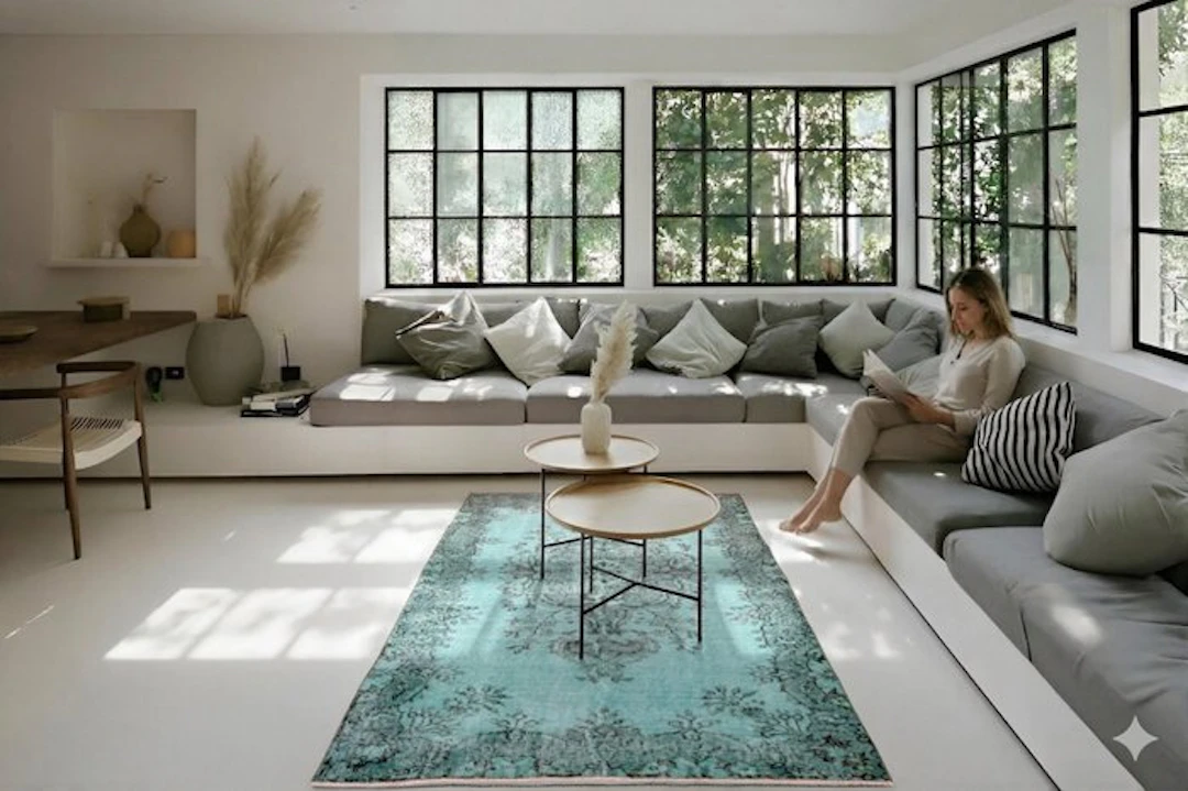 Turquoise vintage - Rug - 210 cm - 110 cm - with certificate