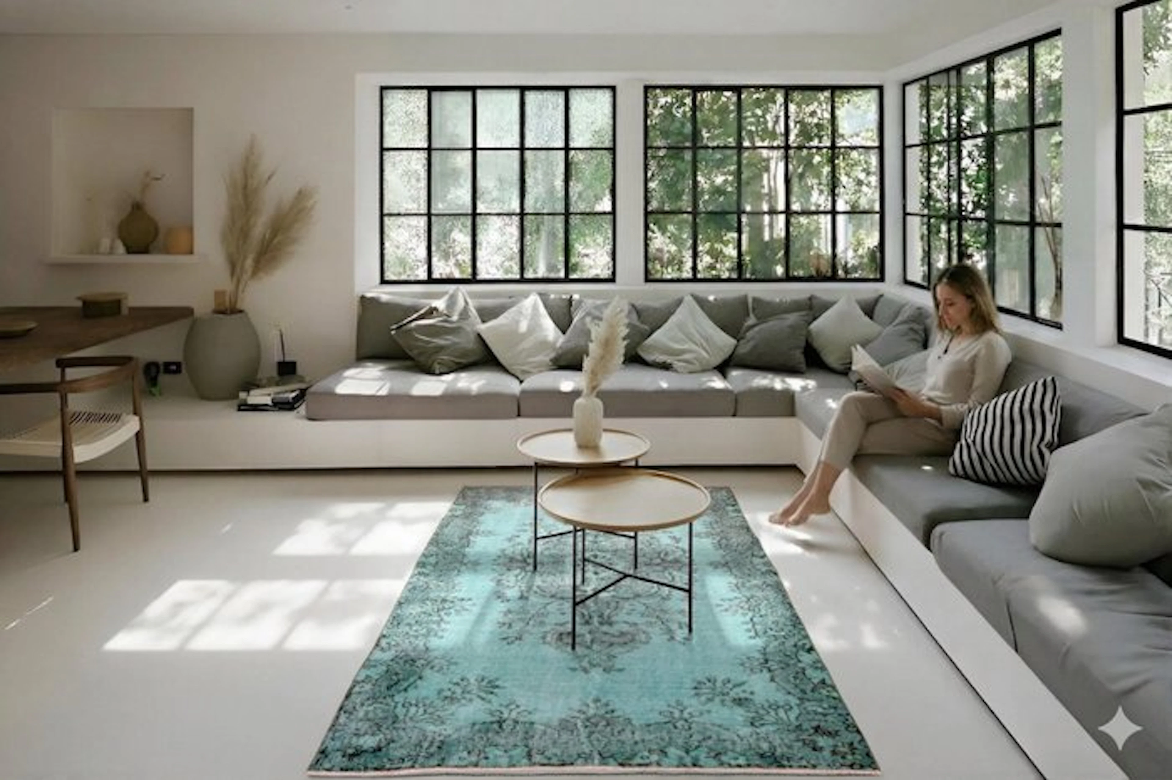 Turquoise vintage - Rug - 210 cm - 110 cm - with certificate