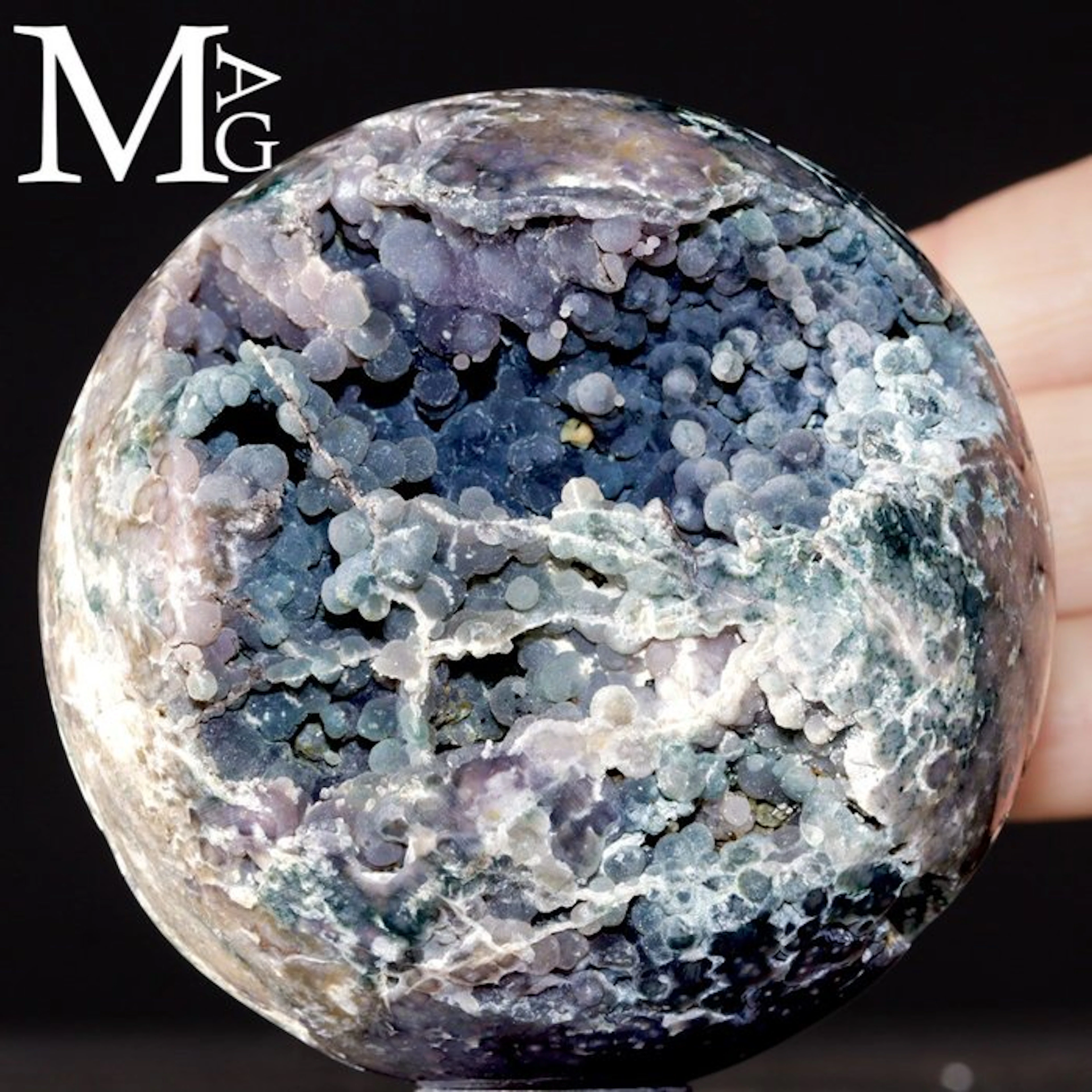 Sphere of Purple Quartz with a Botryoidal Rare - Grape...