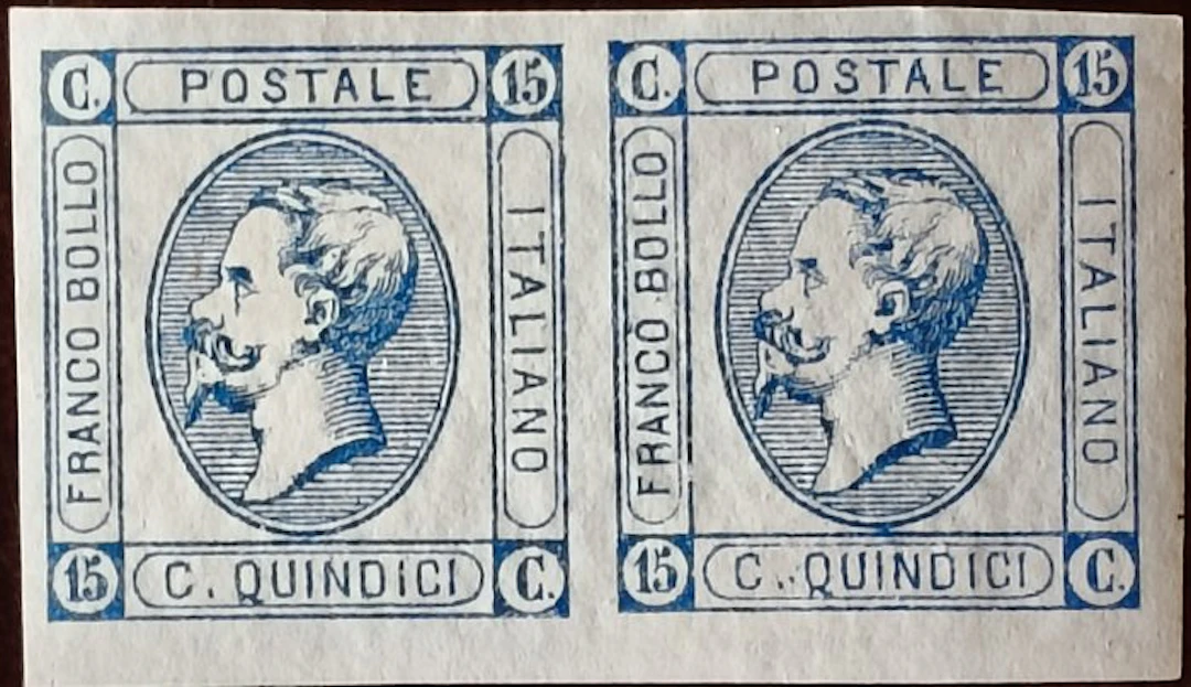 Italy Kingdom 1863 - Pair of effigies of Victor Emmanuel II