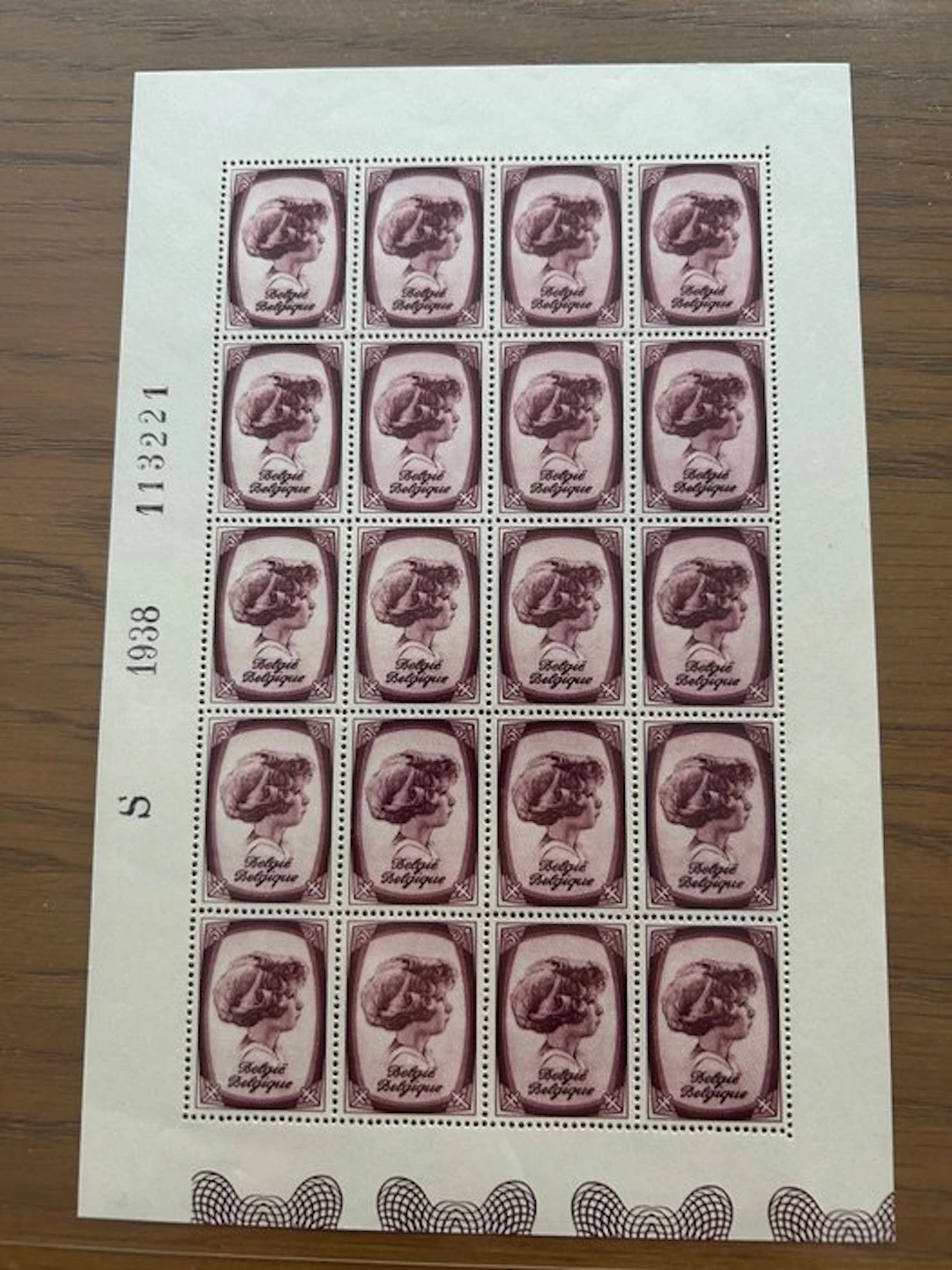 Belgium 1938 - Prince Albert: small sheet of 20 with...