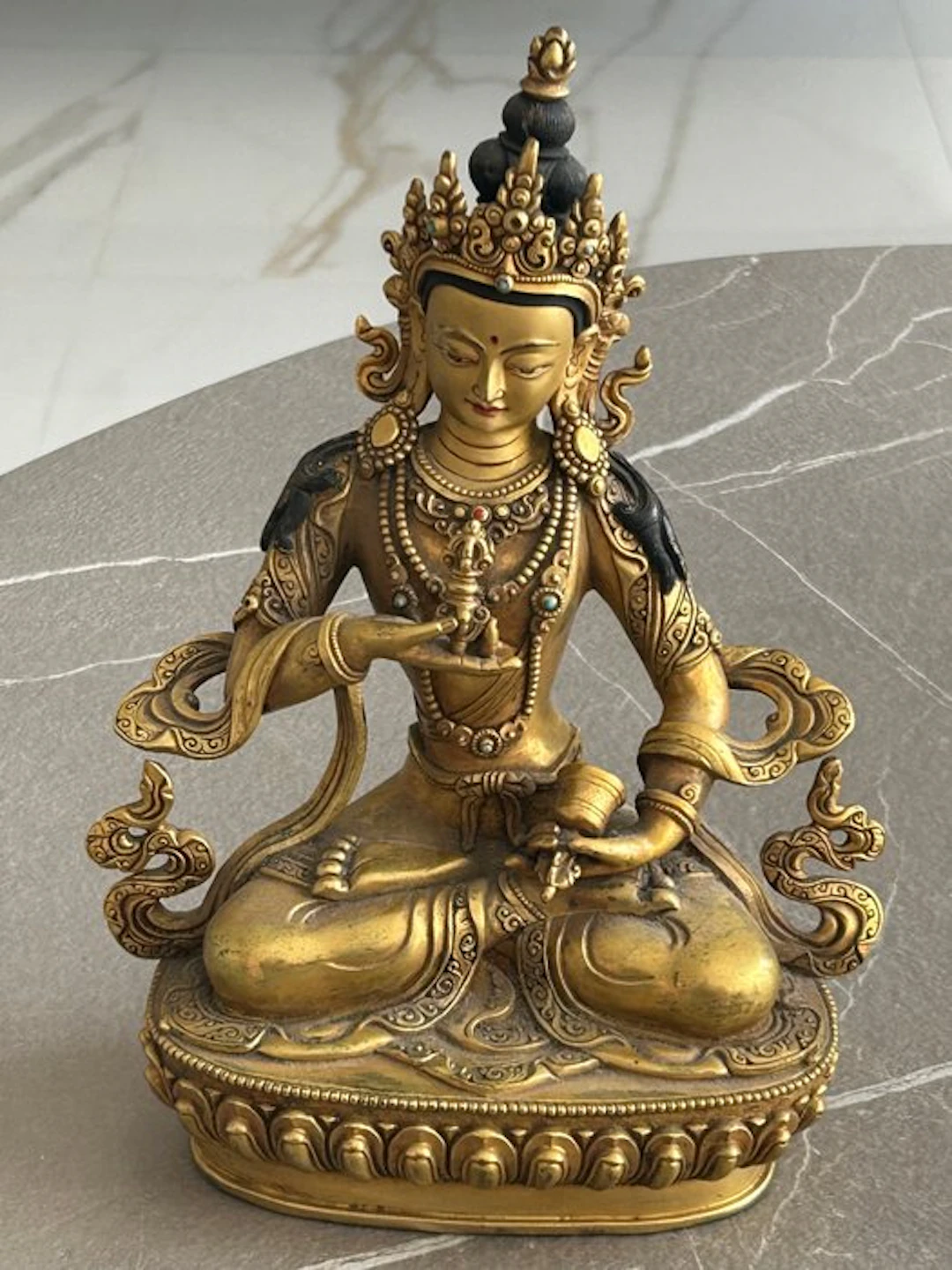 Vajrasattva - Copper, Gold-plated - Nepal - 20th century