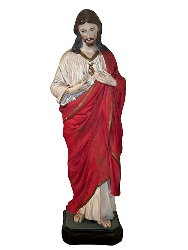Statue, Heilig Hartbeeld van Jezus – Polychroom...