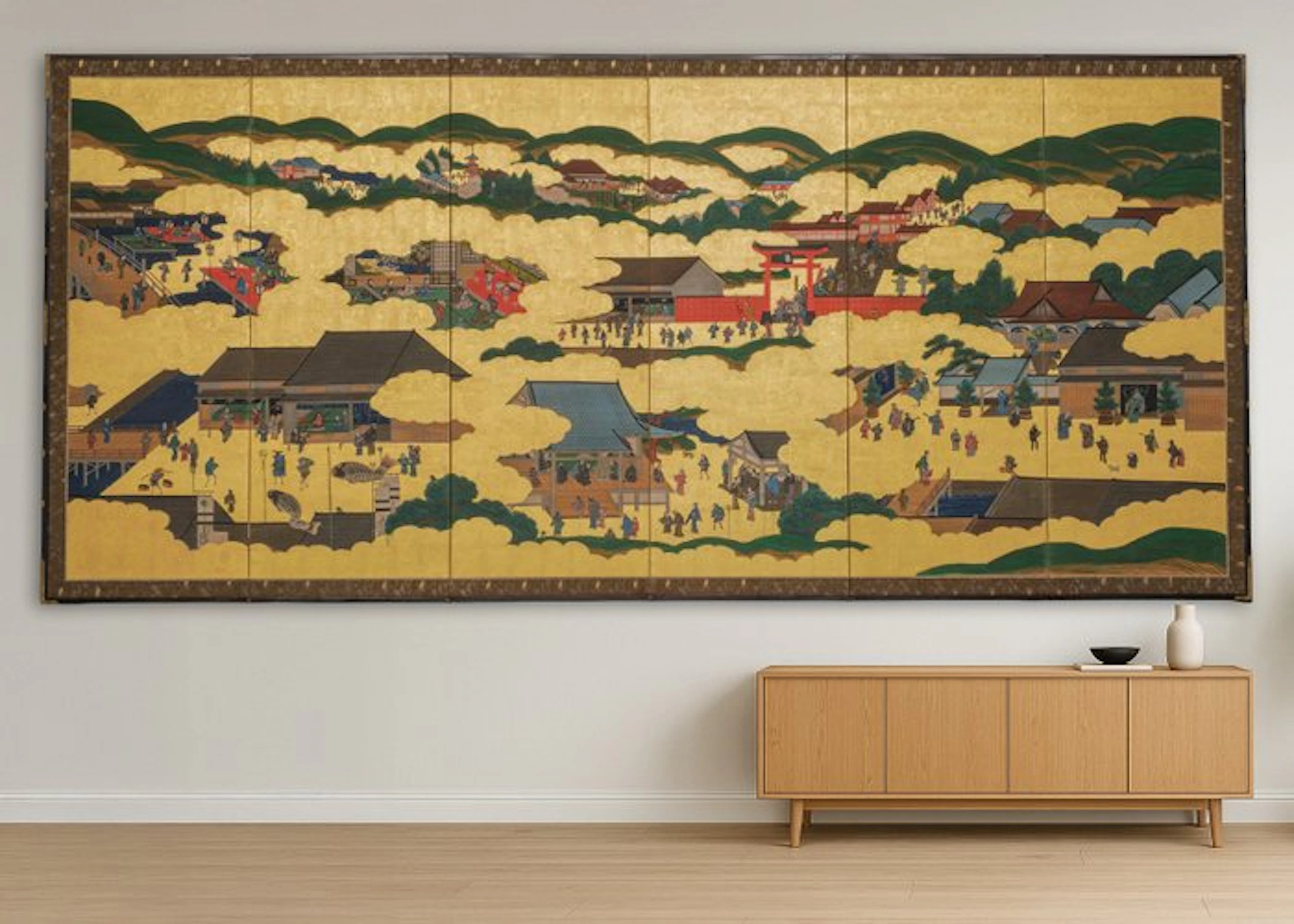 Byôbu 屏風 (folding screen) - Lacquered wood