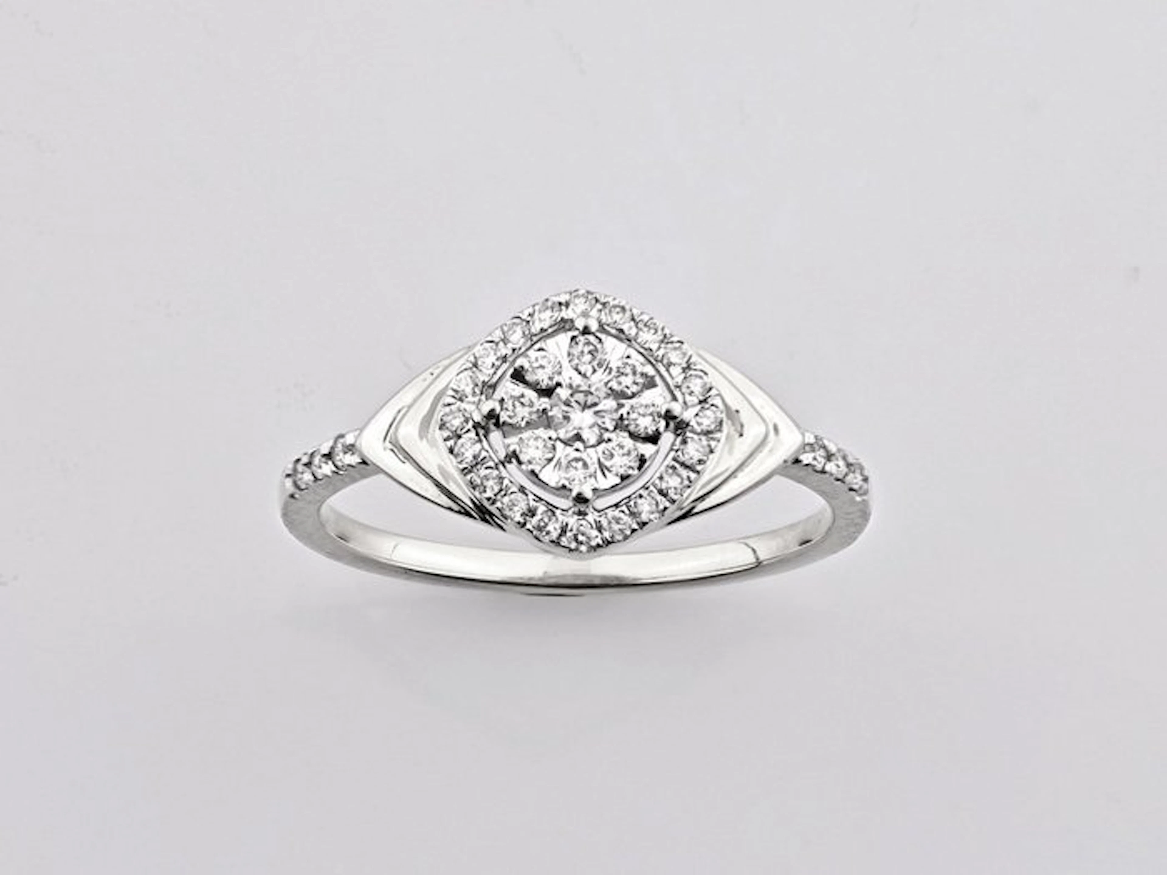 Ring - 14 kt. White gold - 0.25ct. tw. Diamond (Natural)