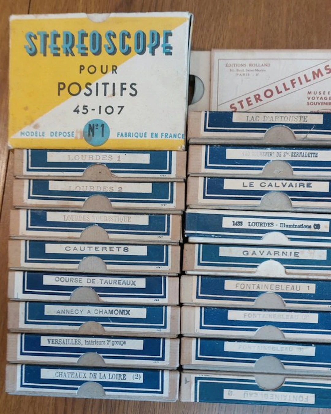 Bruguière Stereoscope 45-107 + 207 stéréobeelden Stereo viewer
