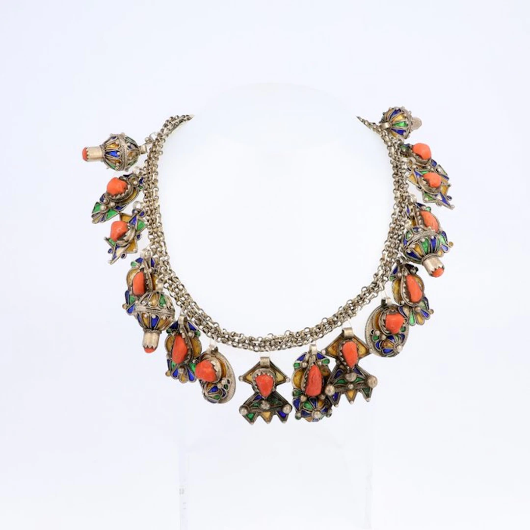 Berber. .900/1000 Silver. - Statement necklace