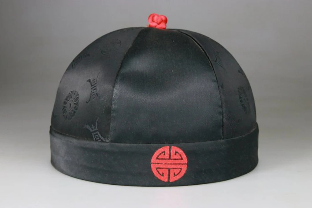 Chinese Hat - Shou - Embroidery - Embroidered Silk - China - Late 20th century