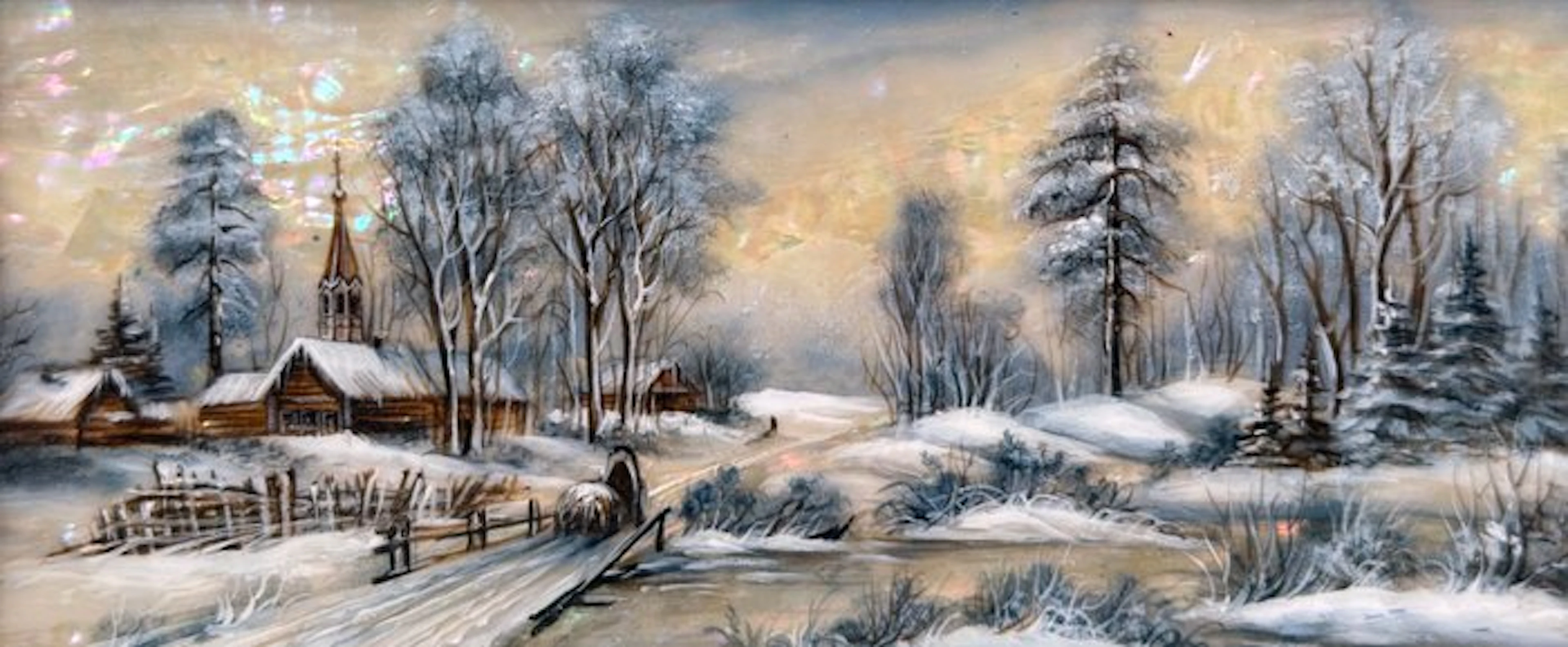 Morozov Mikhail (1958) - Hiver au Village – Le Chemin vers l’Église