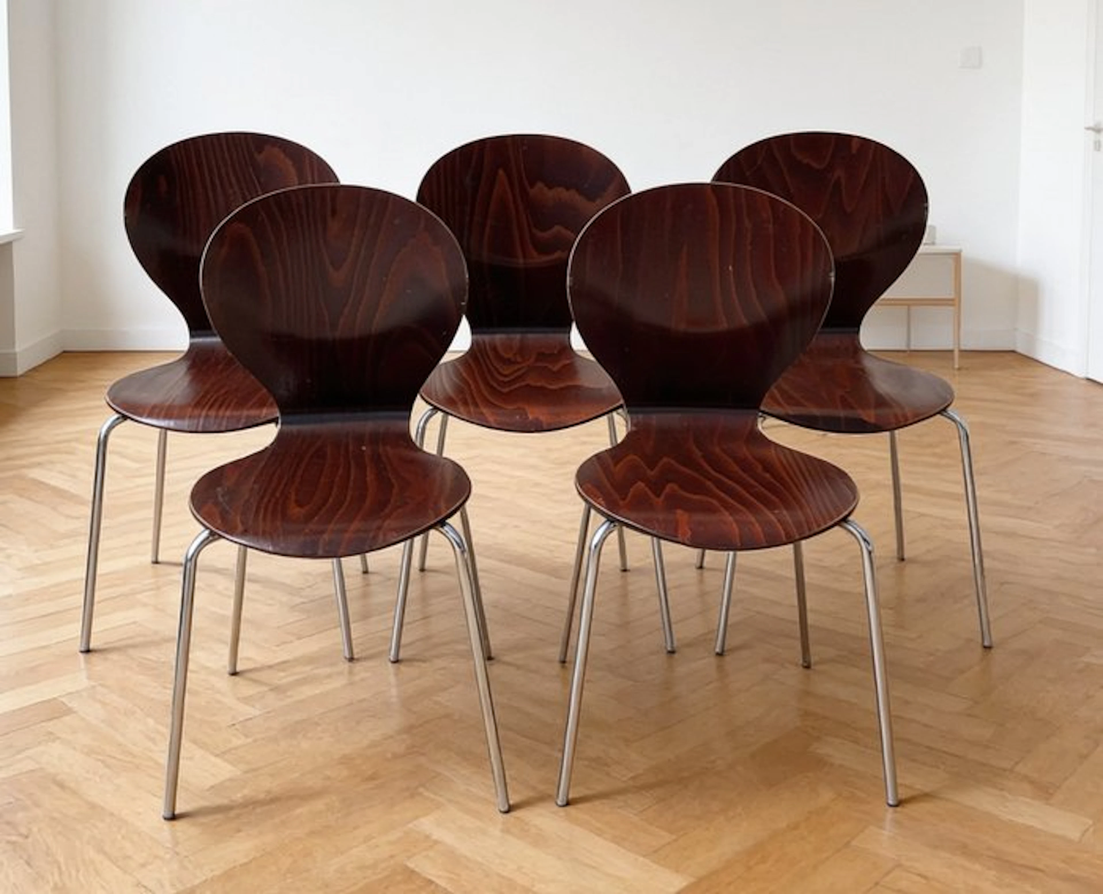Ton - Chair (5) - Wood, Chrome, Steel