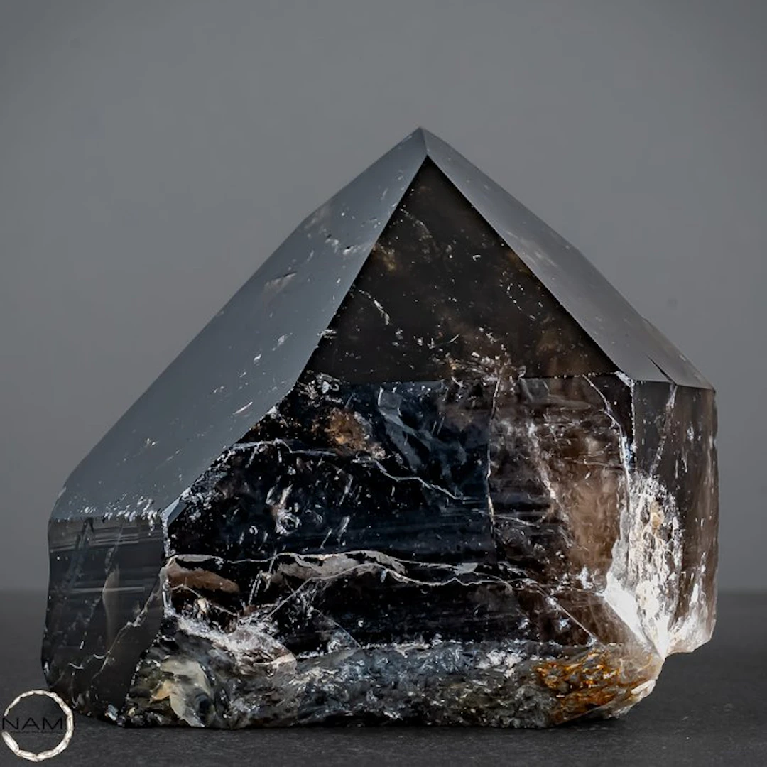 A Breath of Twilight – Rare natural smoky quartz Obelisk from Brazil- 1002.22 g
