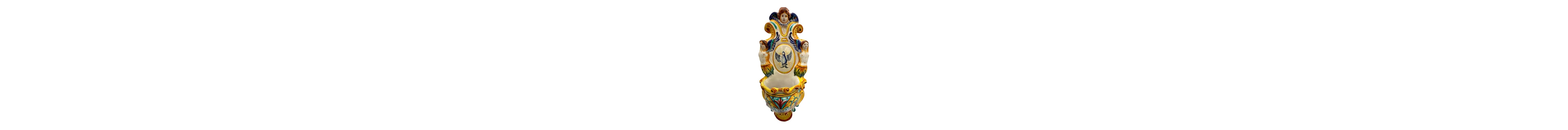 Holy water font - Deruta - 1980-1990 - 34 cm