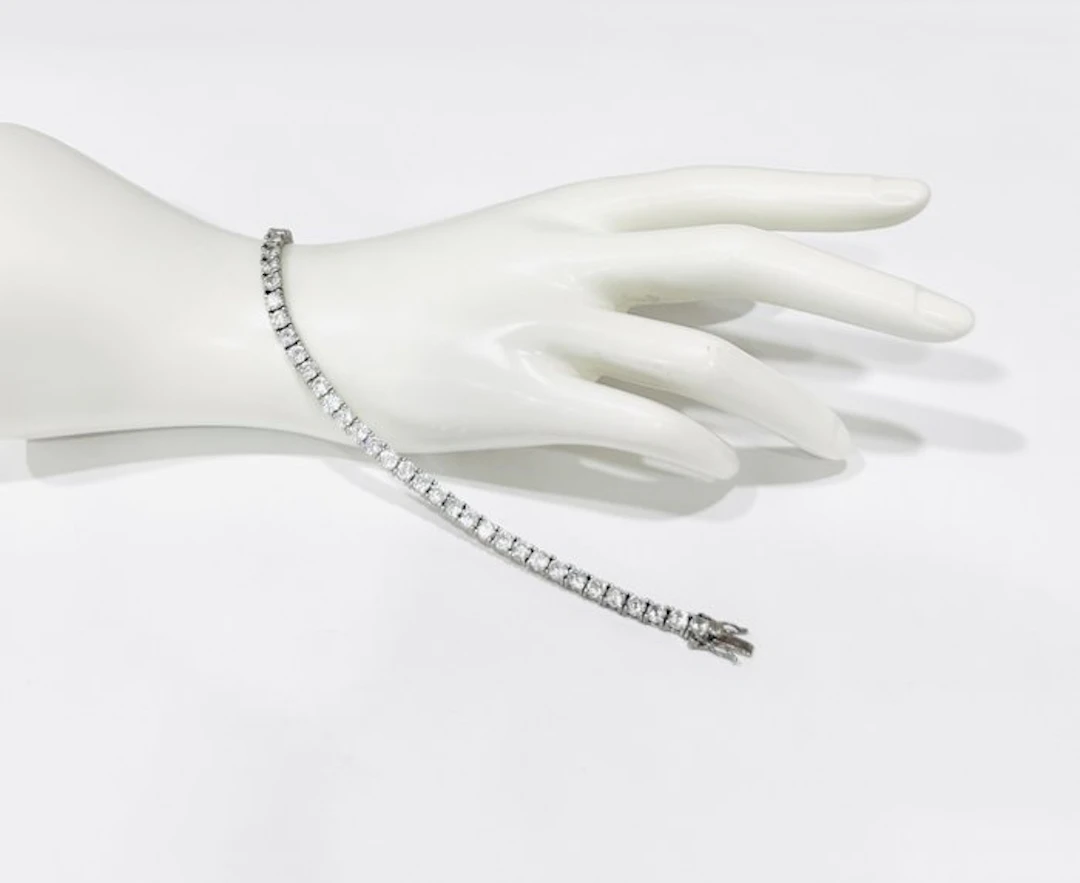 No reserve price - Tennis bracelet Silver - Sapphires